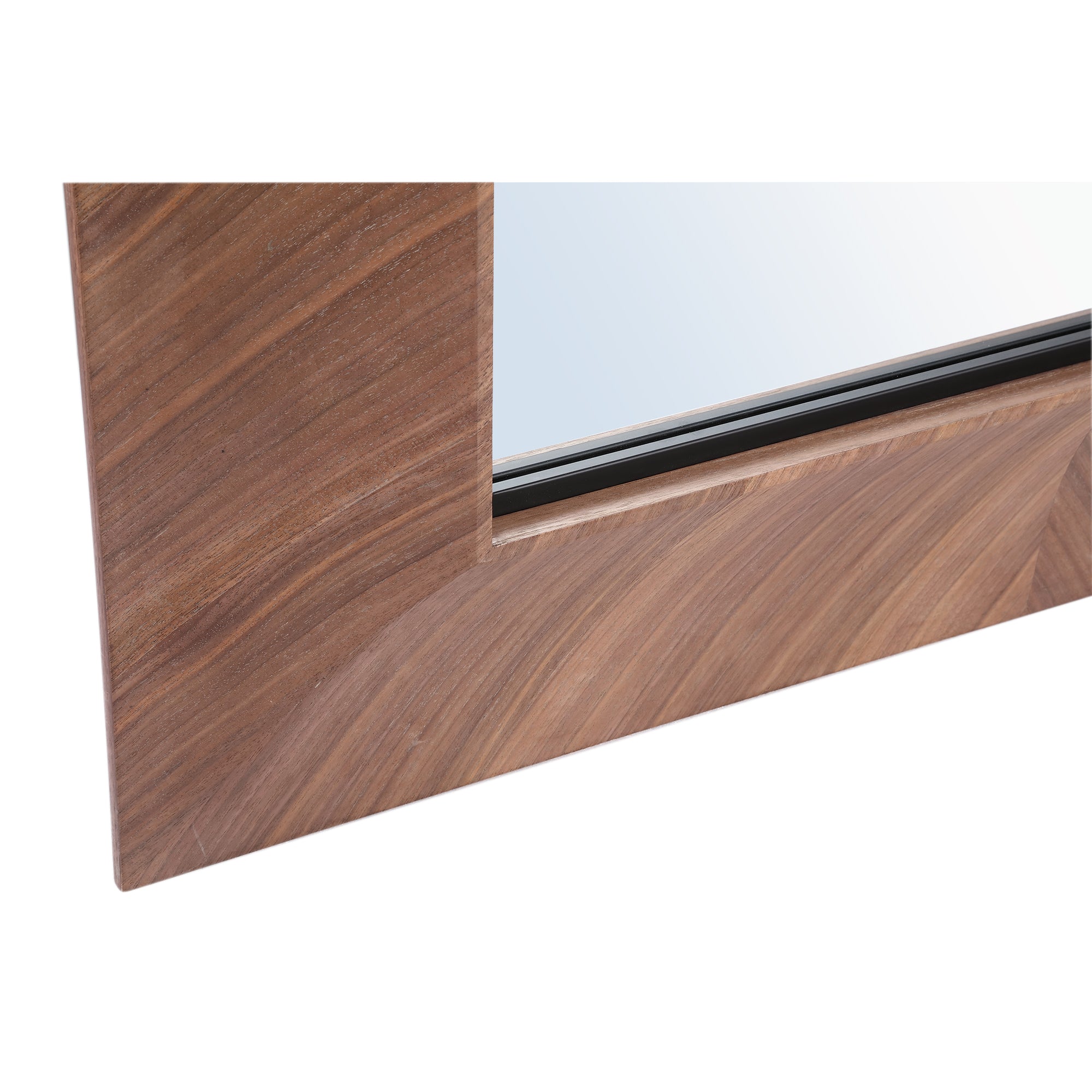 Gezzy Natural wood veneer mirror curl frame rect
