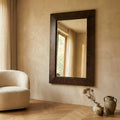 Miroir Gezzy — Marron Bois Placage curl Cadre Rectangulaire