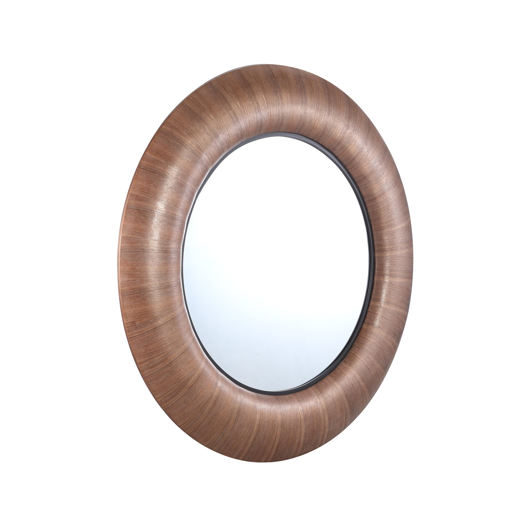 Gezzy Natural wooden veneer mirror thick frame rnd