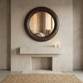Miroir Gezzy — Marron Bois Placage Épais Cadre Rond