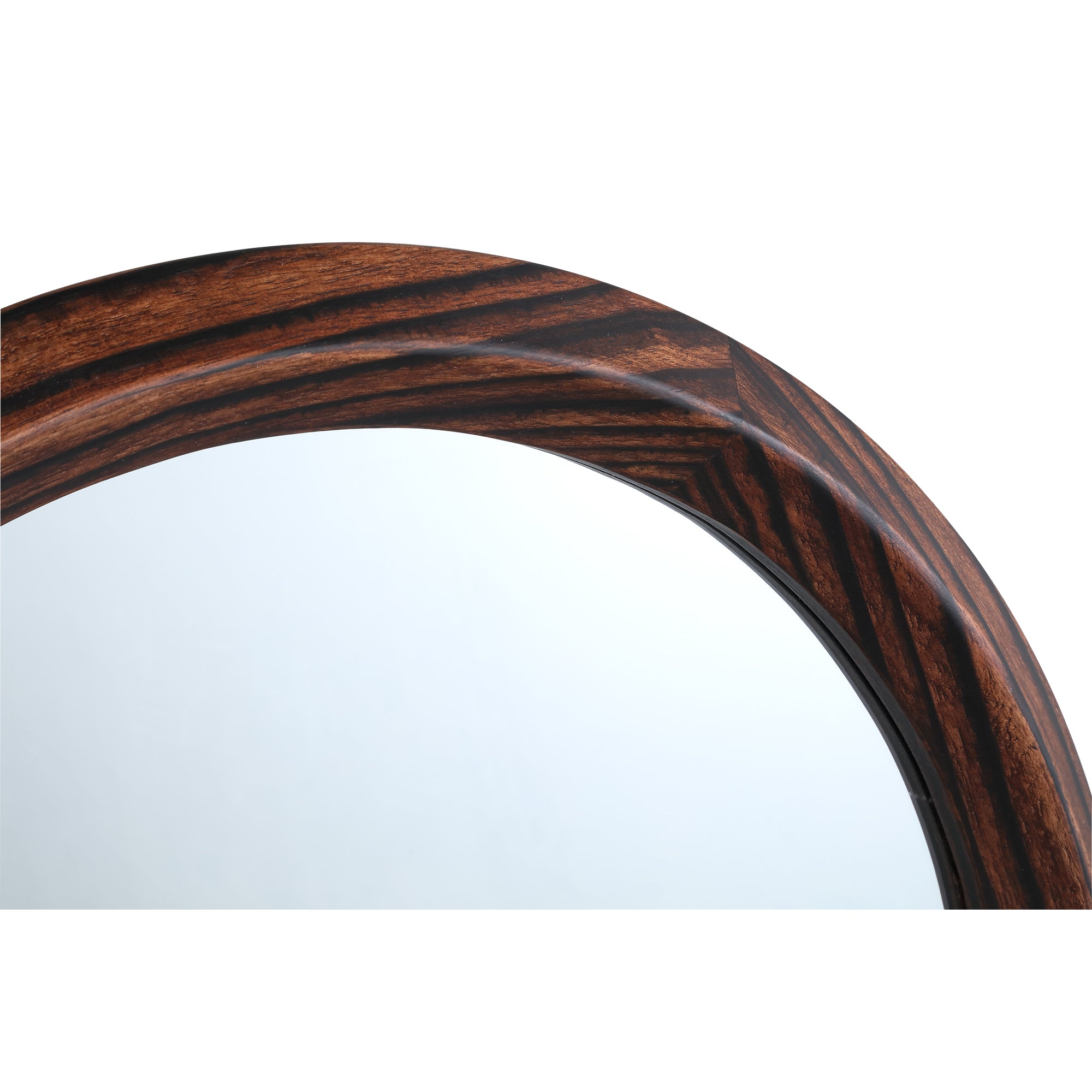 Nibbi Brown wooden veneer mirror twist round frame