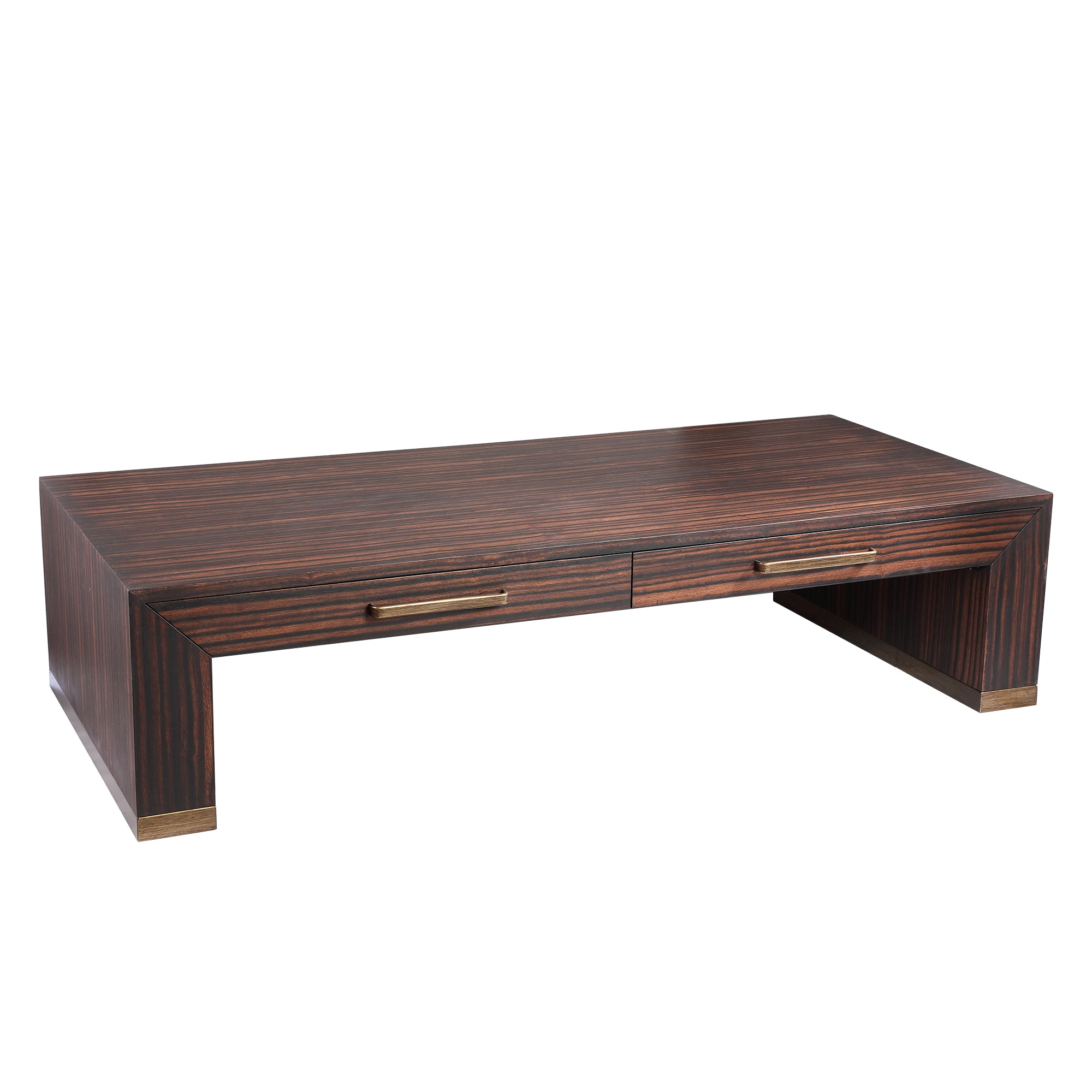 Tiess Brown wooden veneer coffeetable 2 drawers - Photo 6