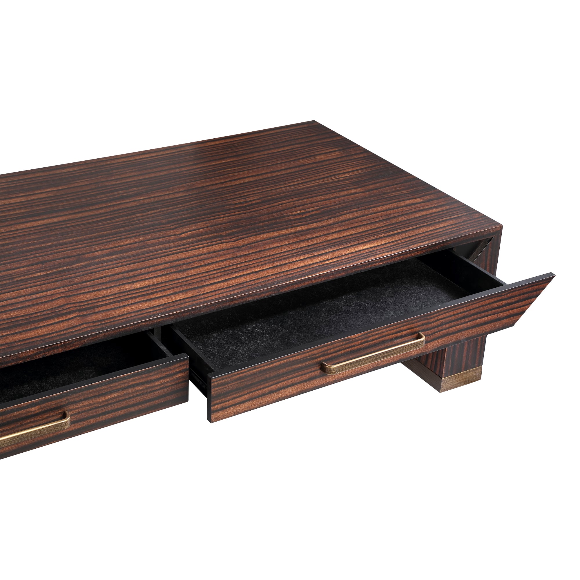 Tiess Brown wooden veneer coffeetable 2 drawers - Photo 7