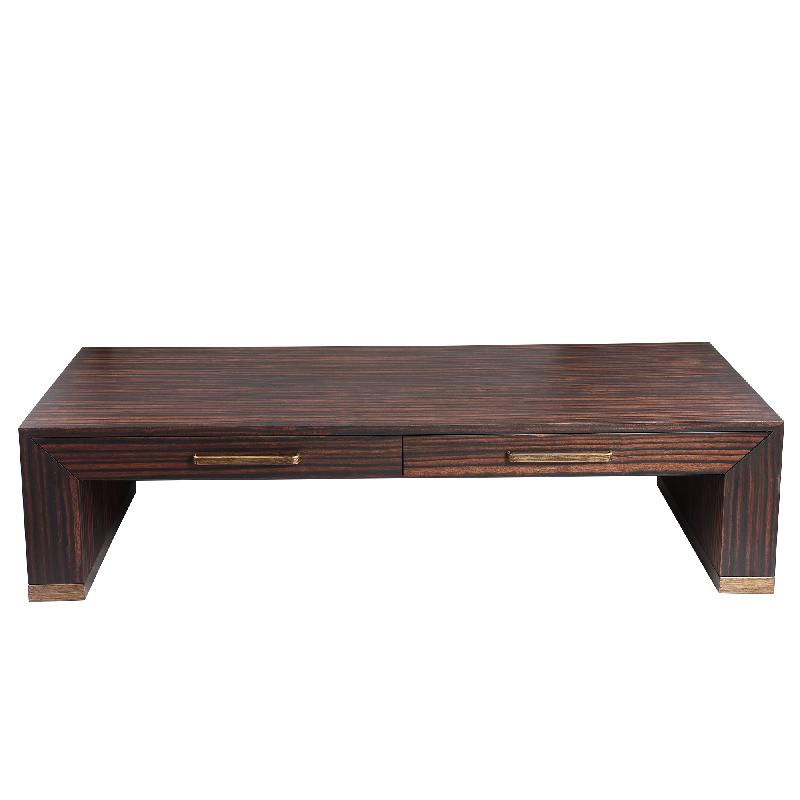 Tiess Brown wooden veneer coffeetable 2 drawers
