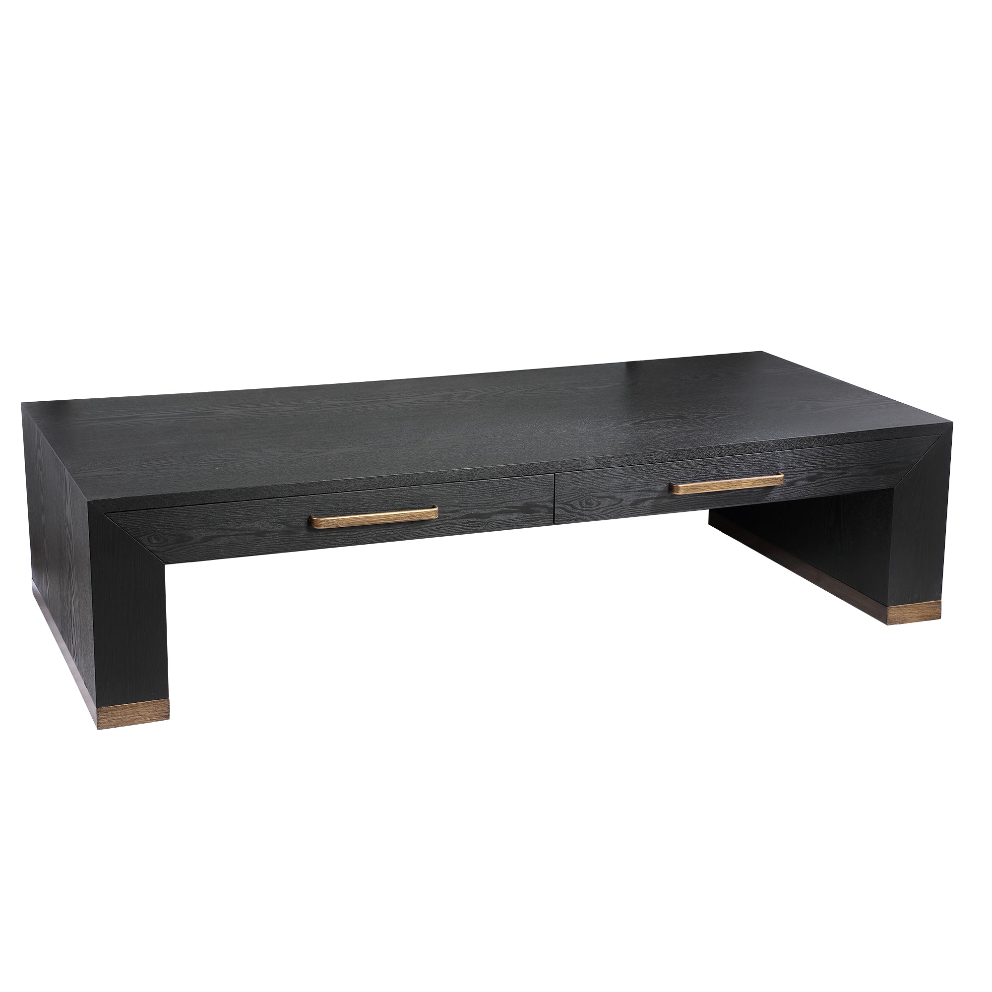 Tiess Black wooden veneer coffeetable 2 drawers - Photo 2