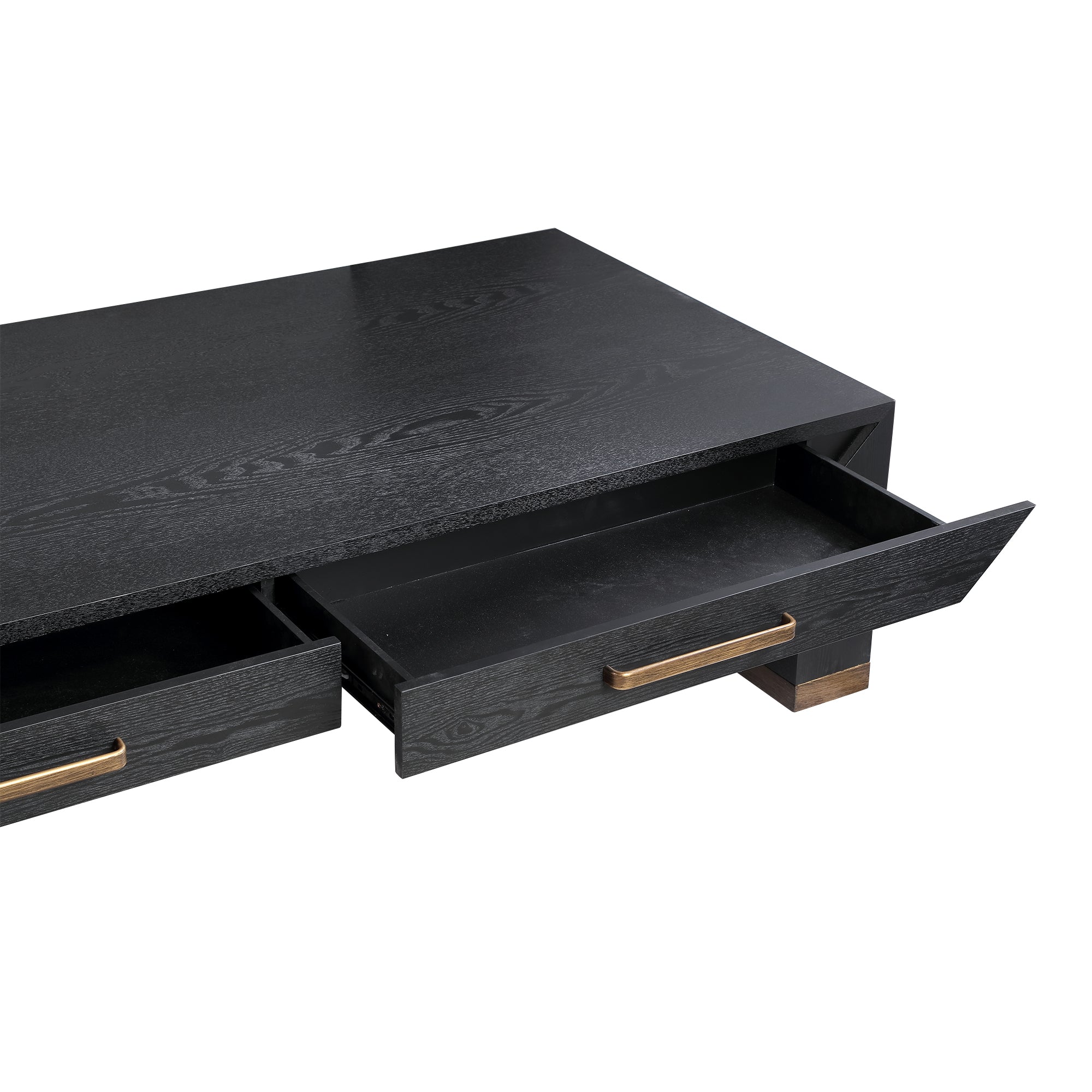 Tiess Black wooden veneer coffeetable 2 drawers - Photo 3
