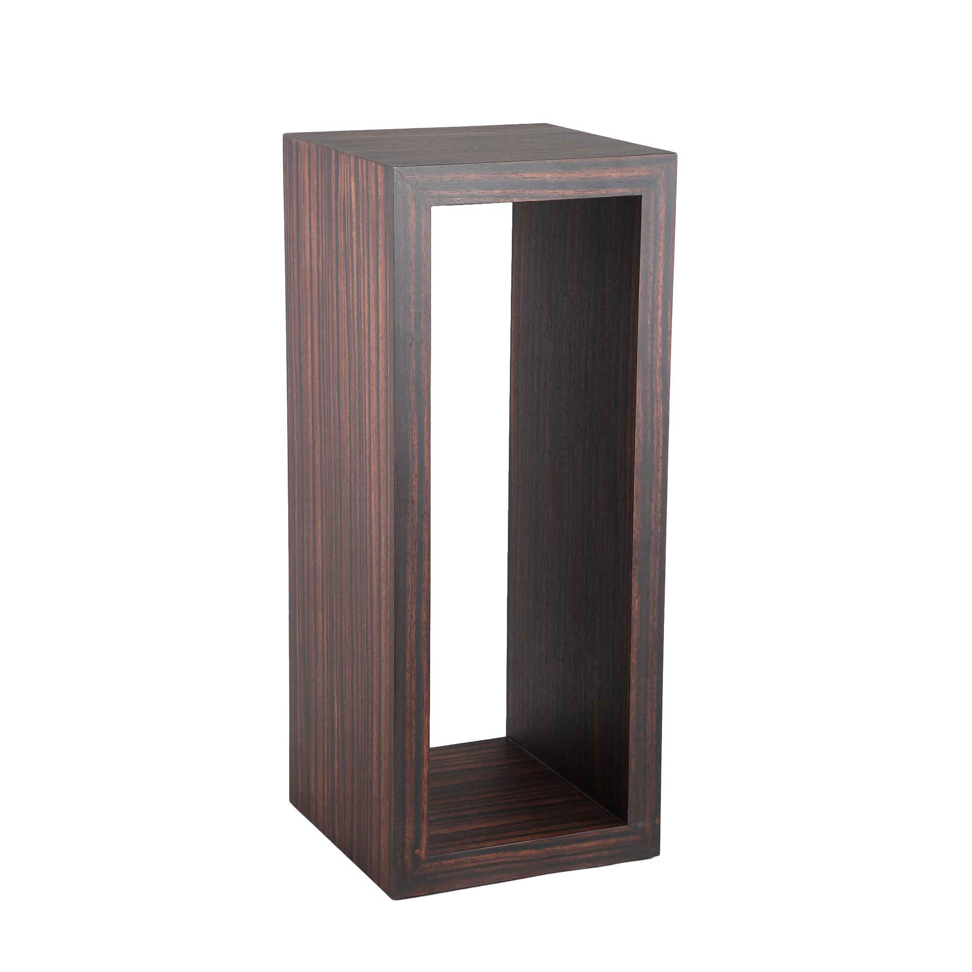 Tiess Brown wooden veneer pedestal open rectangle