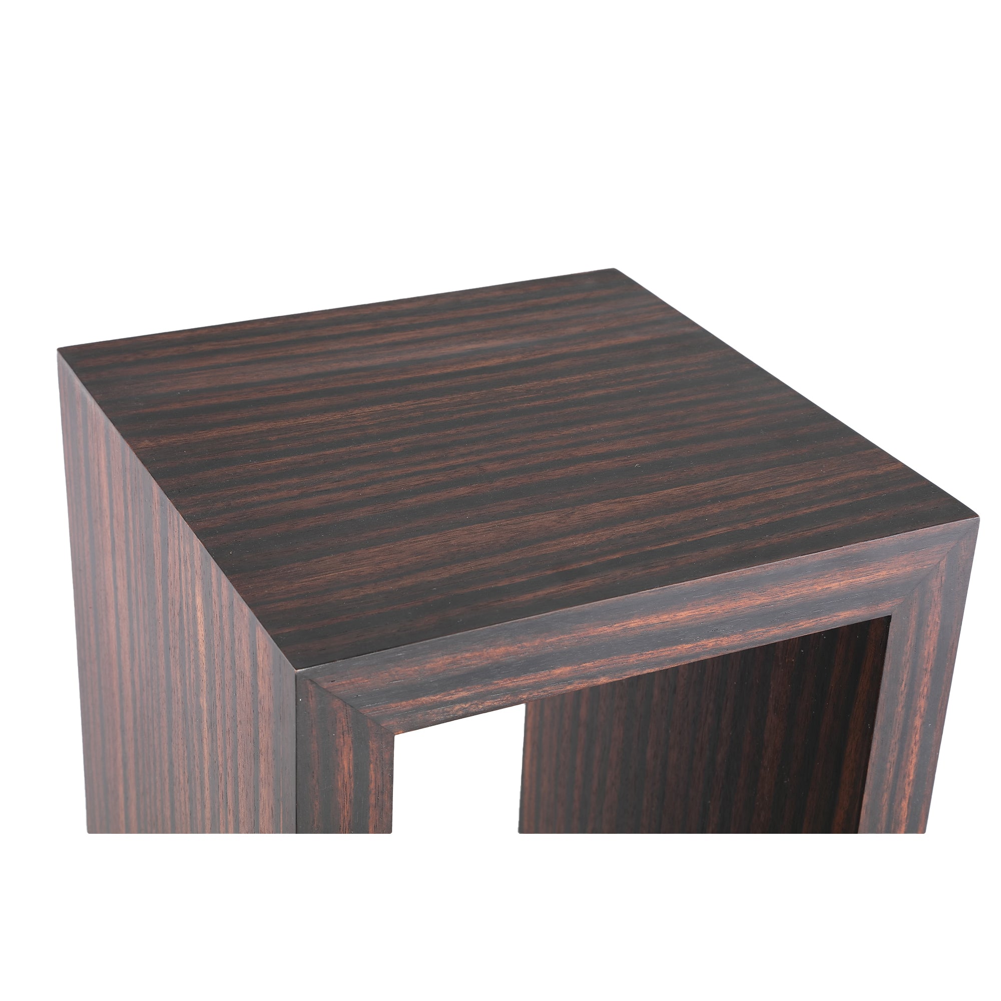 Tiess Brown wooden veneer pedestal open rectangle