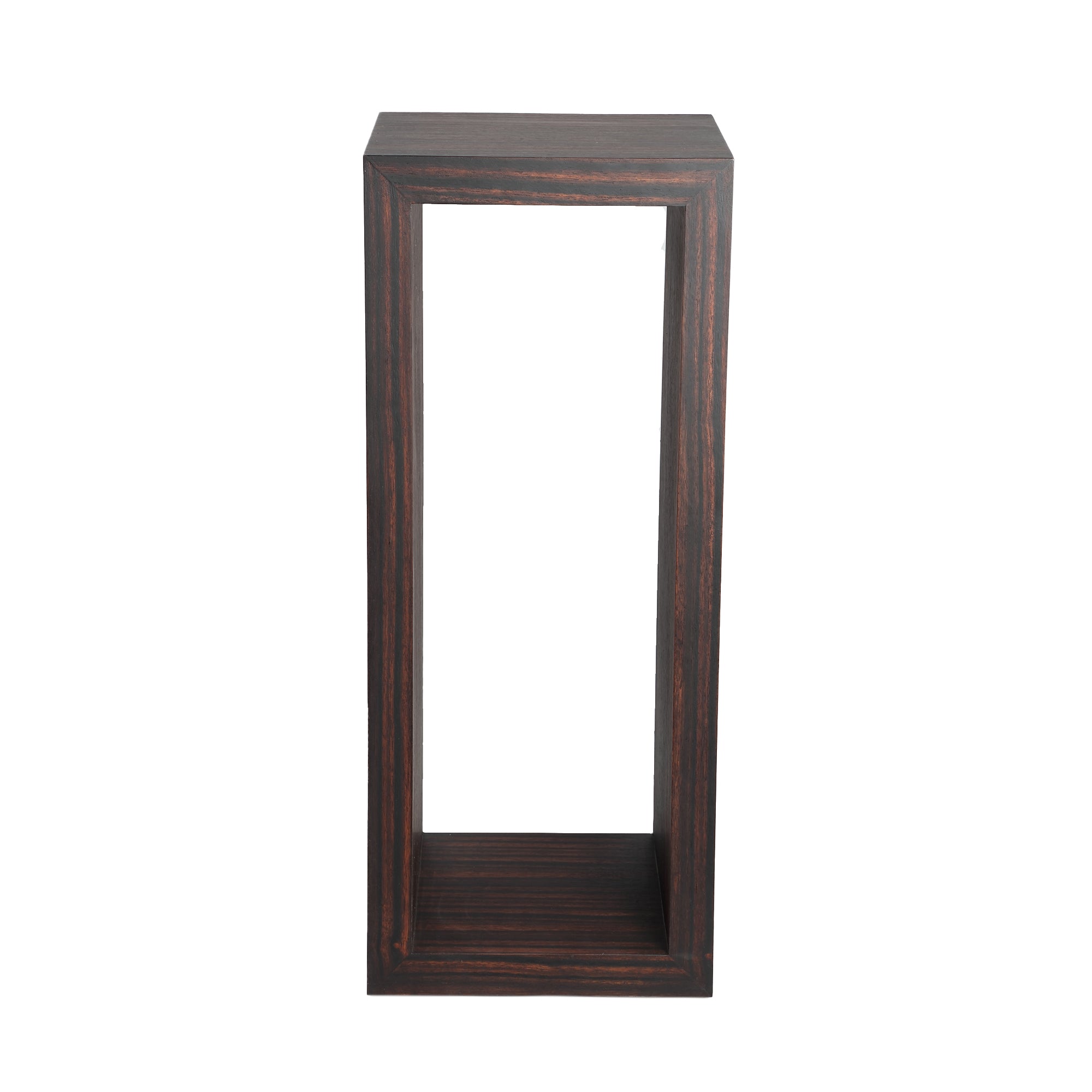 Tiess Brown wooden veneer pedestal open rectangle