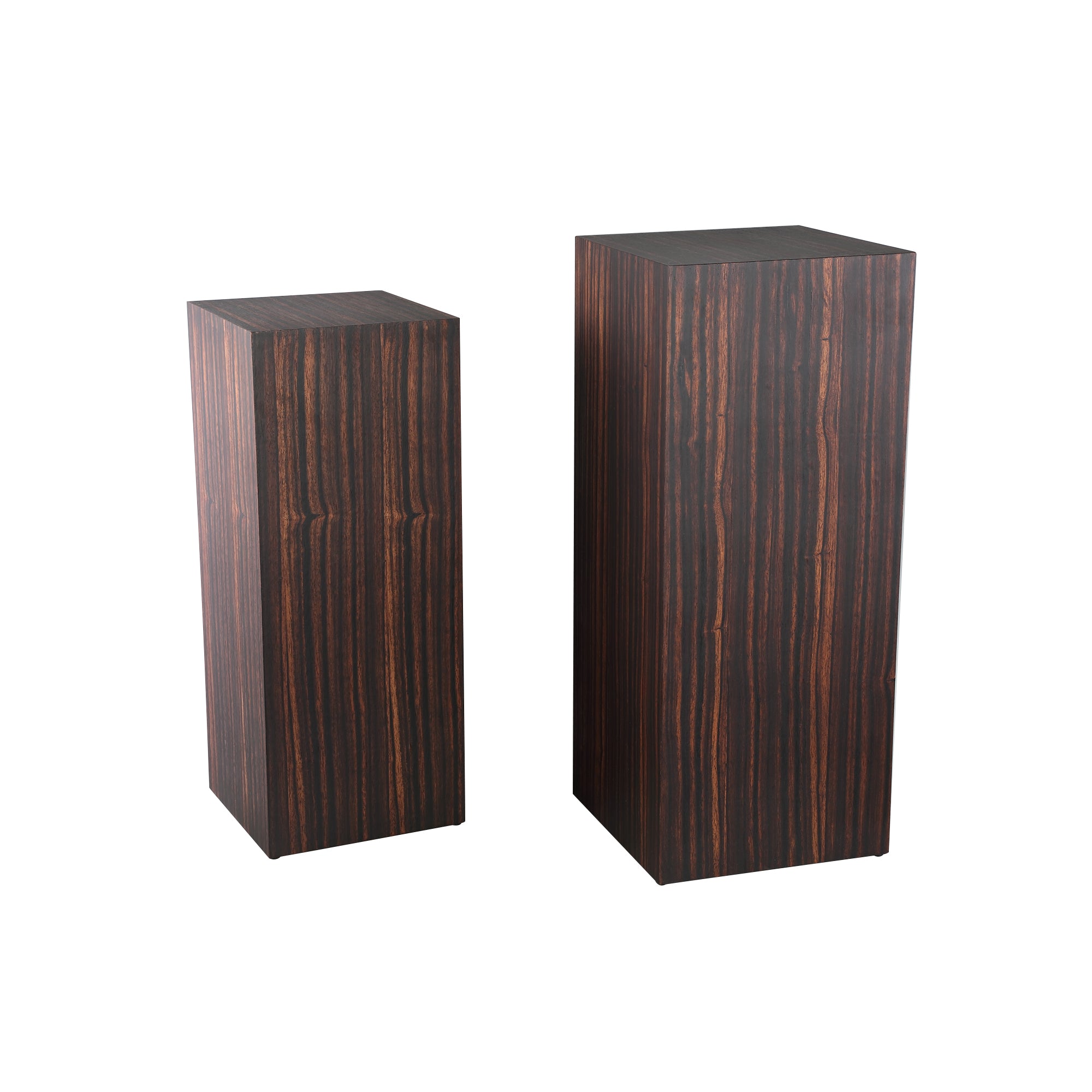 Tiess Brown wooden veneer pedestal set of 2