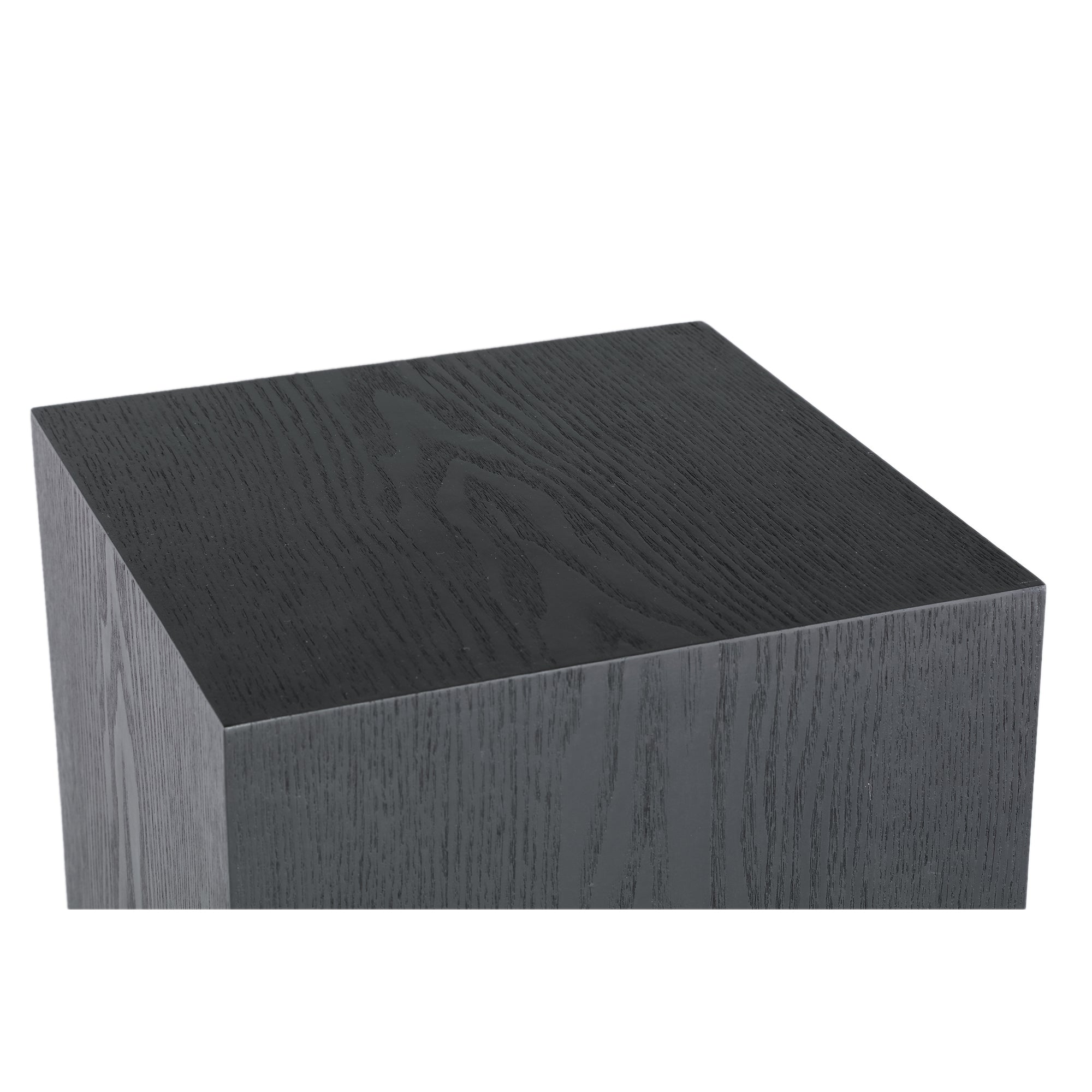 Tiess Black wooden veneer pedestal set of 2
