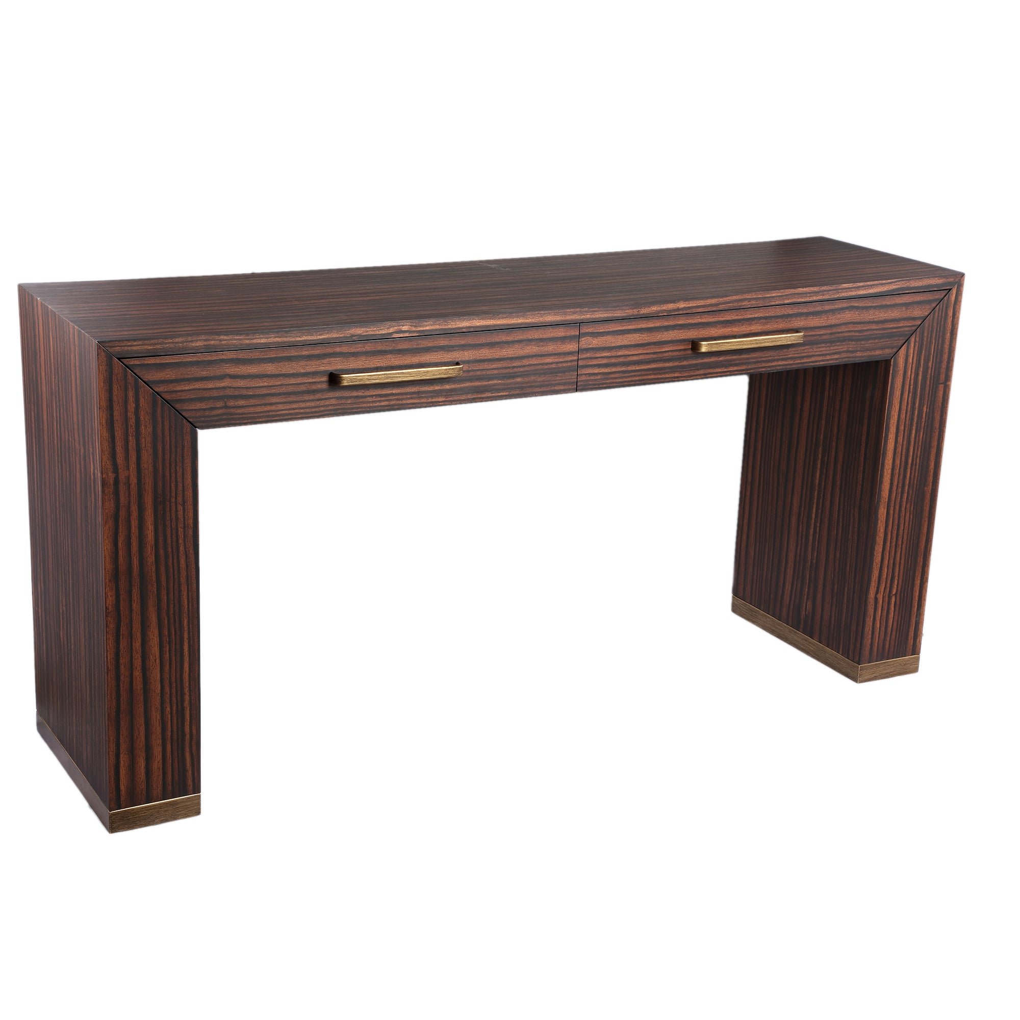 Tiess Brown wooden veneer cabinet 2 drawers - Photo 3