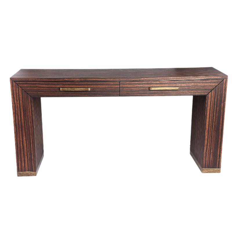 Tiess Brown wooden veneer cabinet 2 drawers