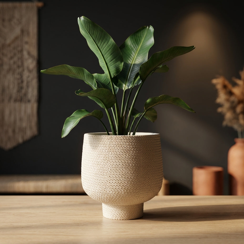 Laim Pot en ciment - Crème