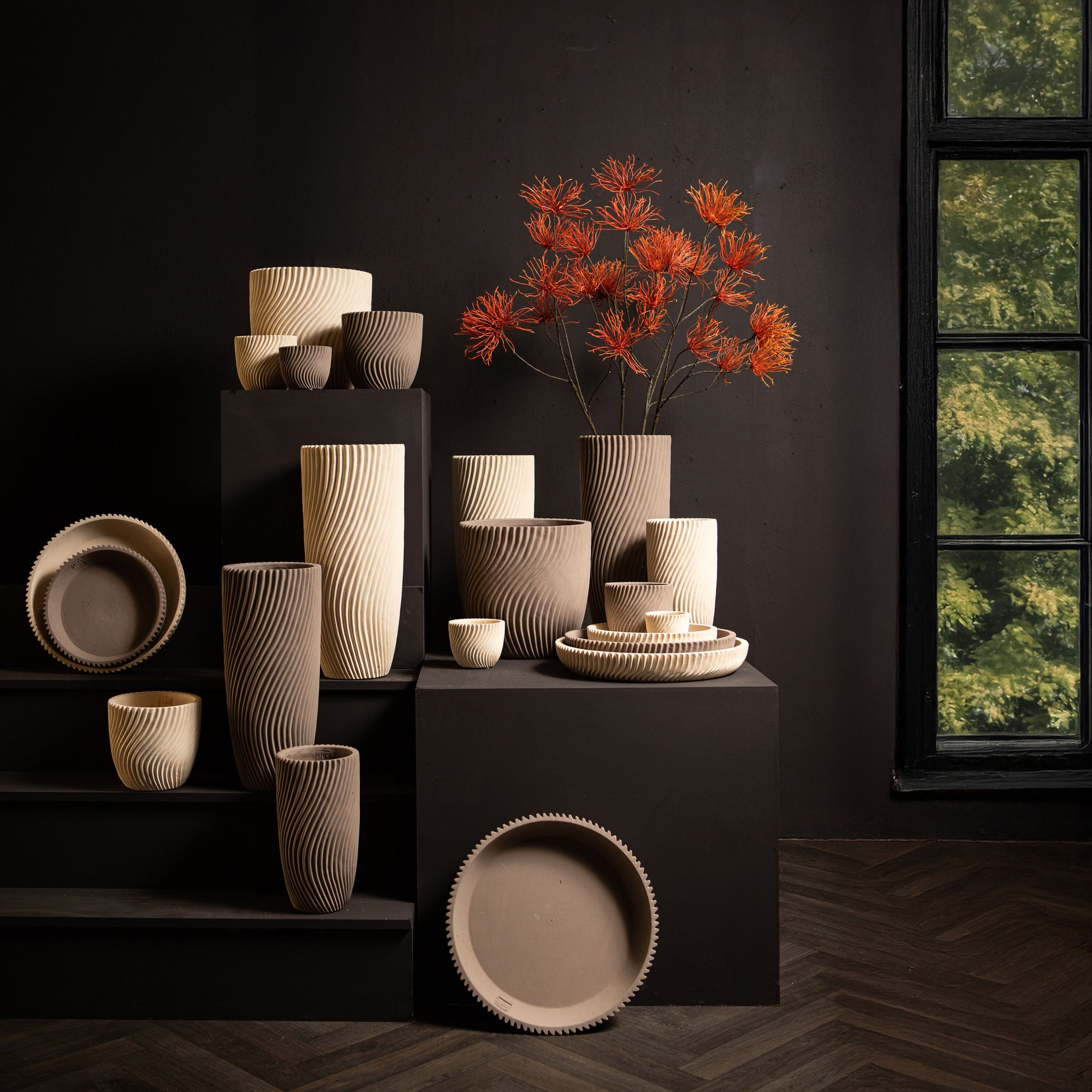 Lianna Pot en ciment - Beige, Cream