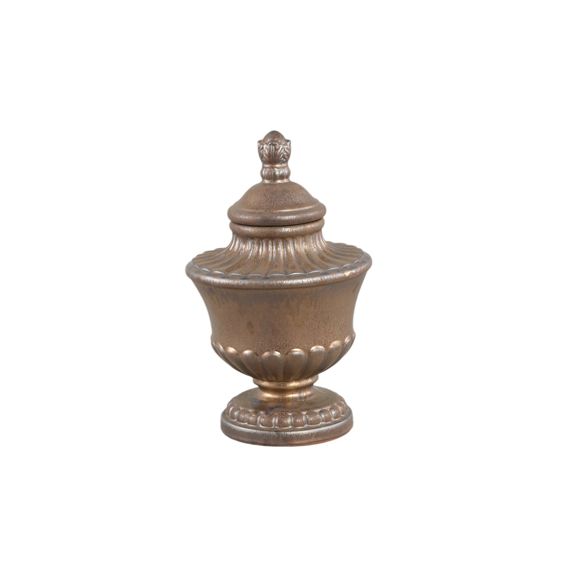 Kristifor Bronze antique ceramic statue with lid