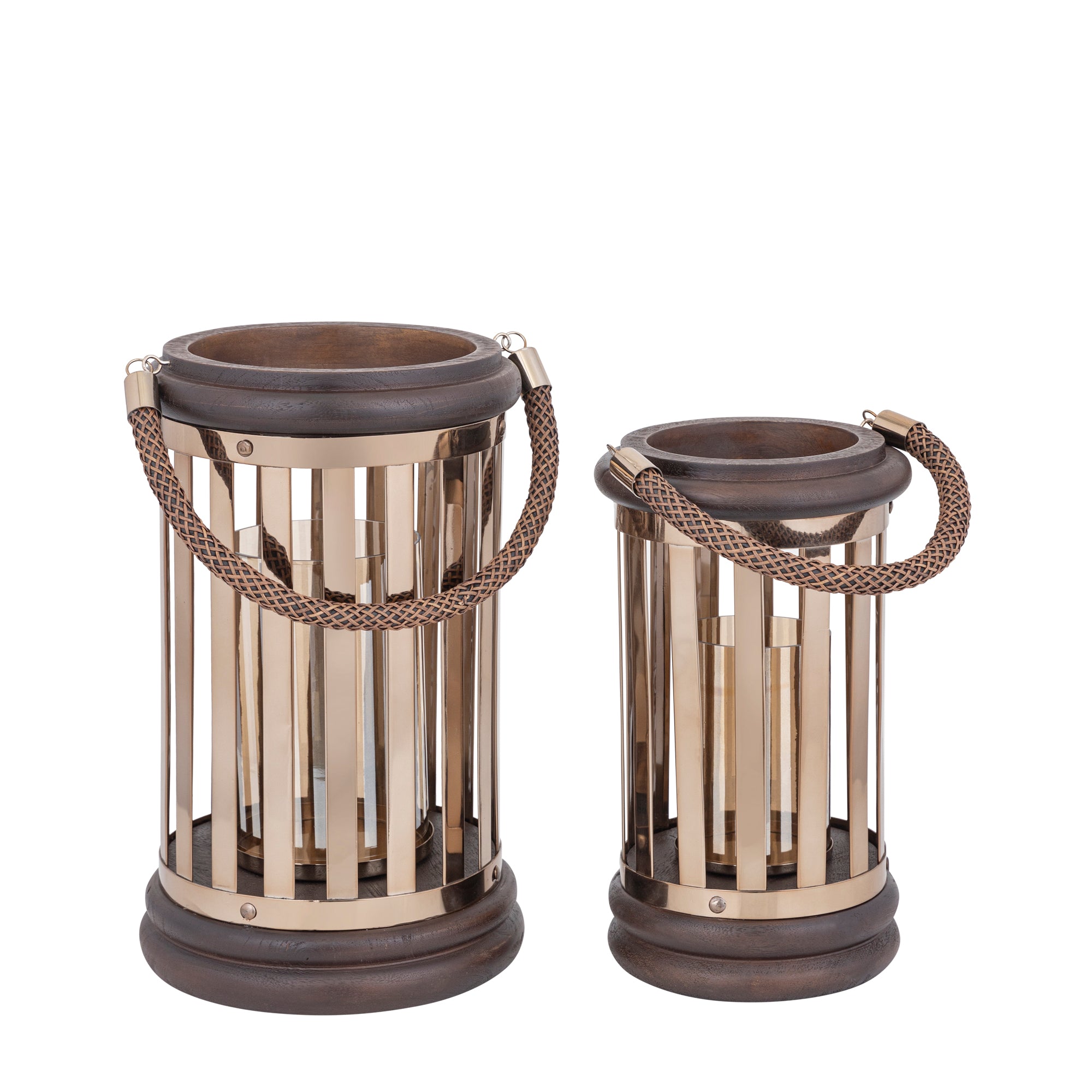 Sjorsh Lanternes en verre - Marron