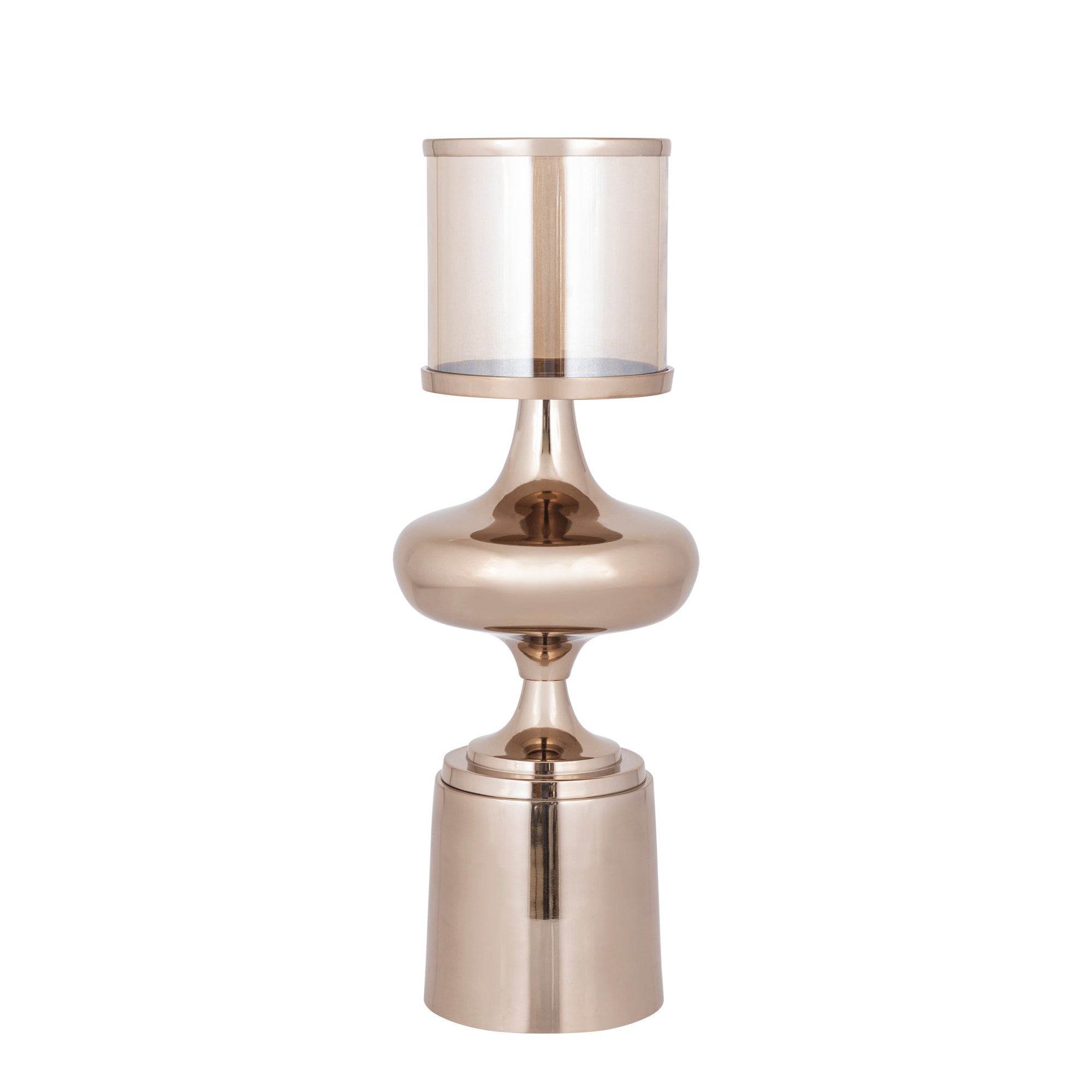 Uvira Bougeoirs en verre — Browngold Alu Stormlight Amber Luster - Marron
