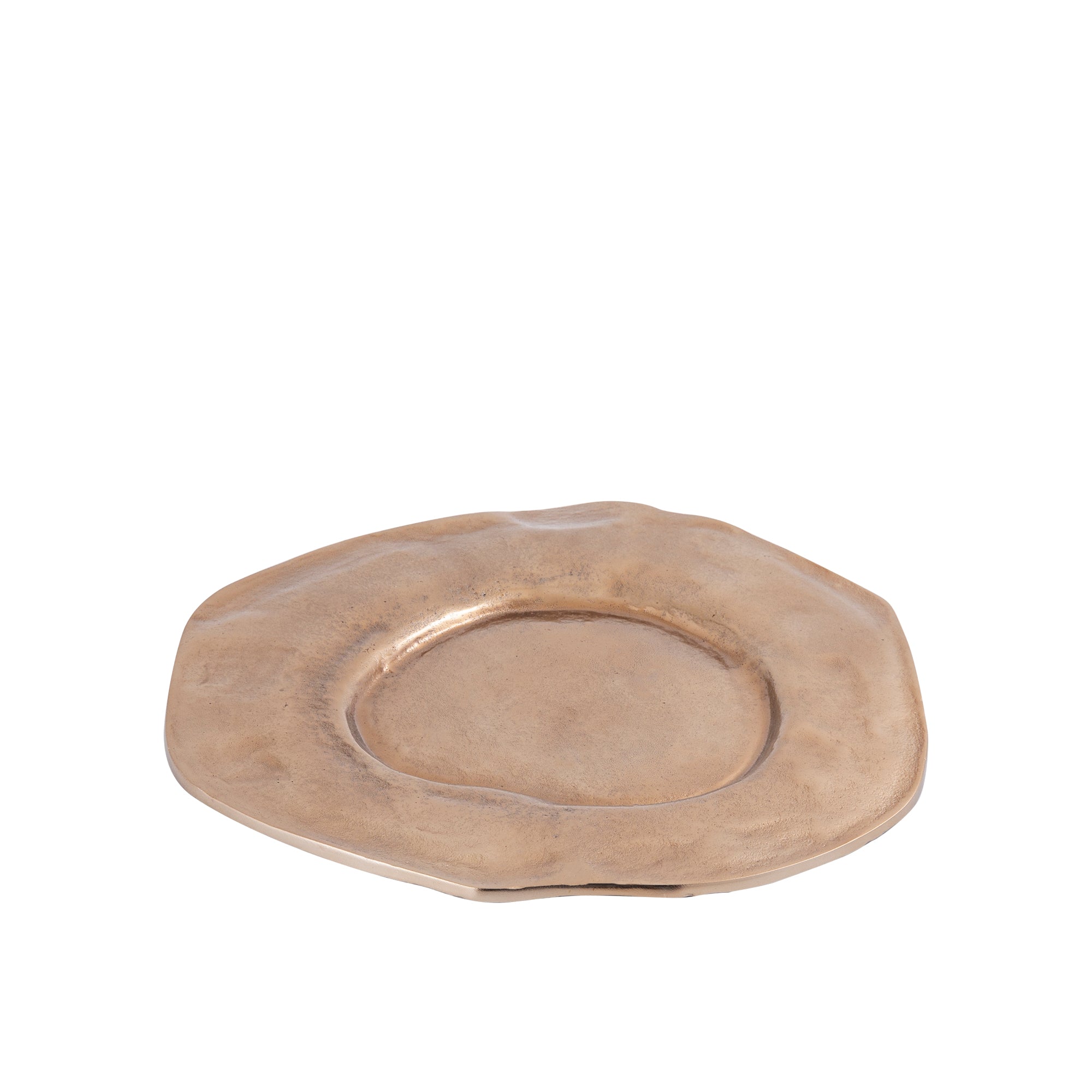 Linke BrownGold aluminum wavy organic plate S
