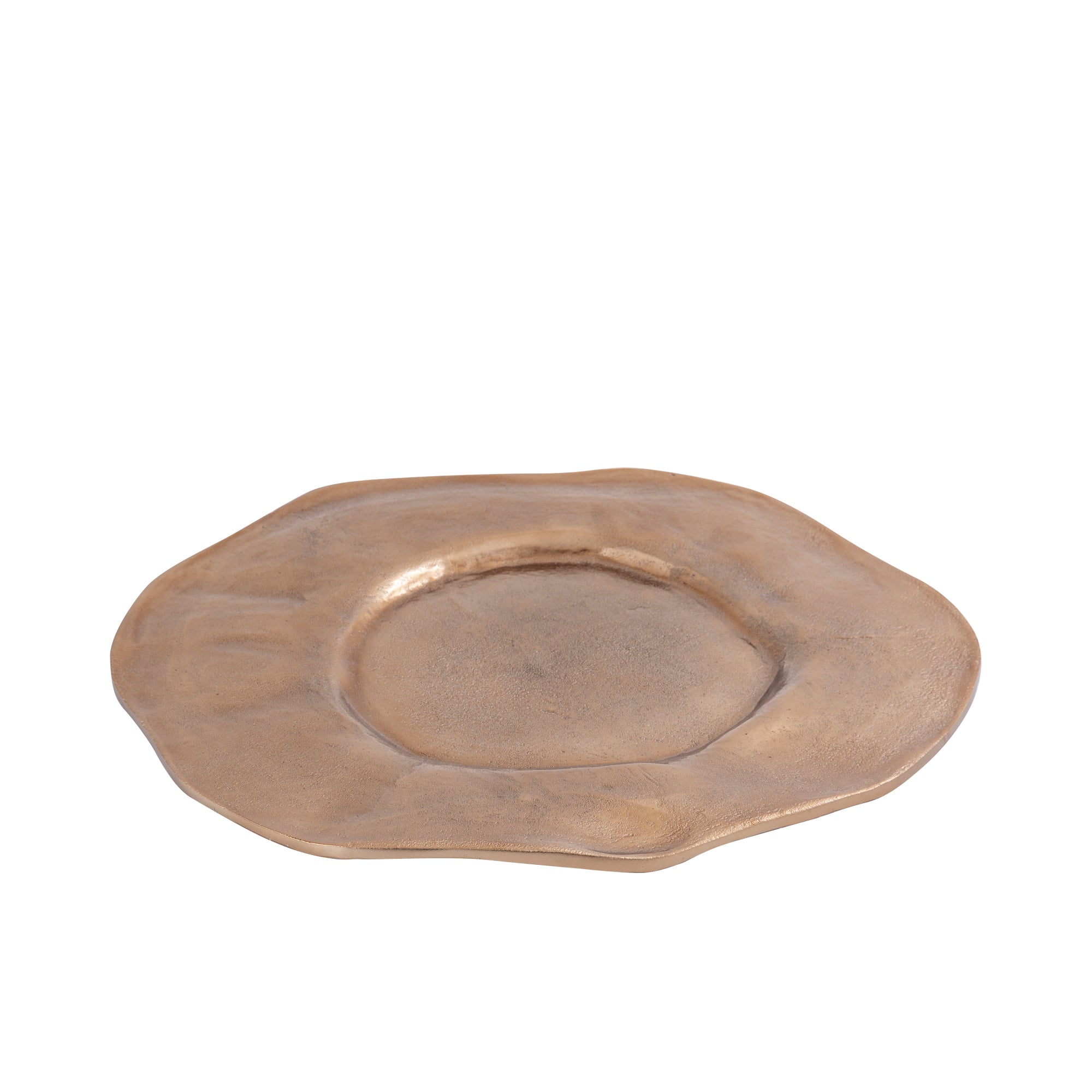 Linke BrownGold aluminum wavy organic plate L