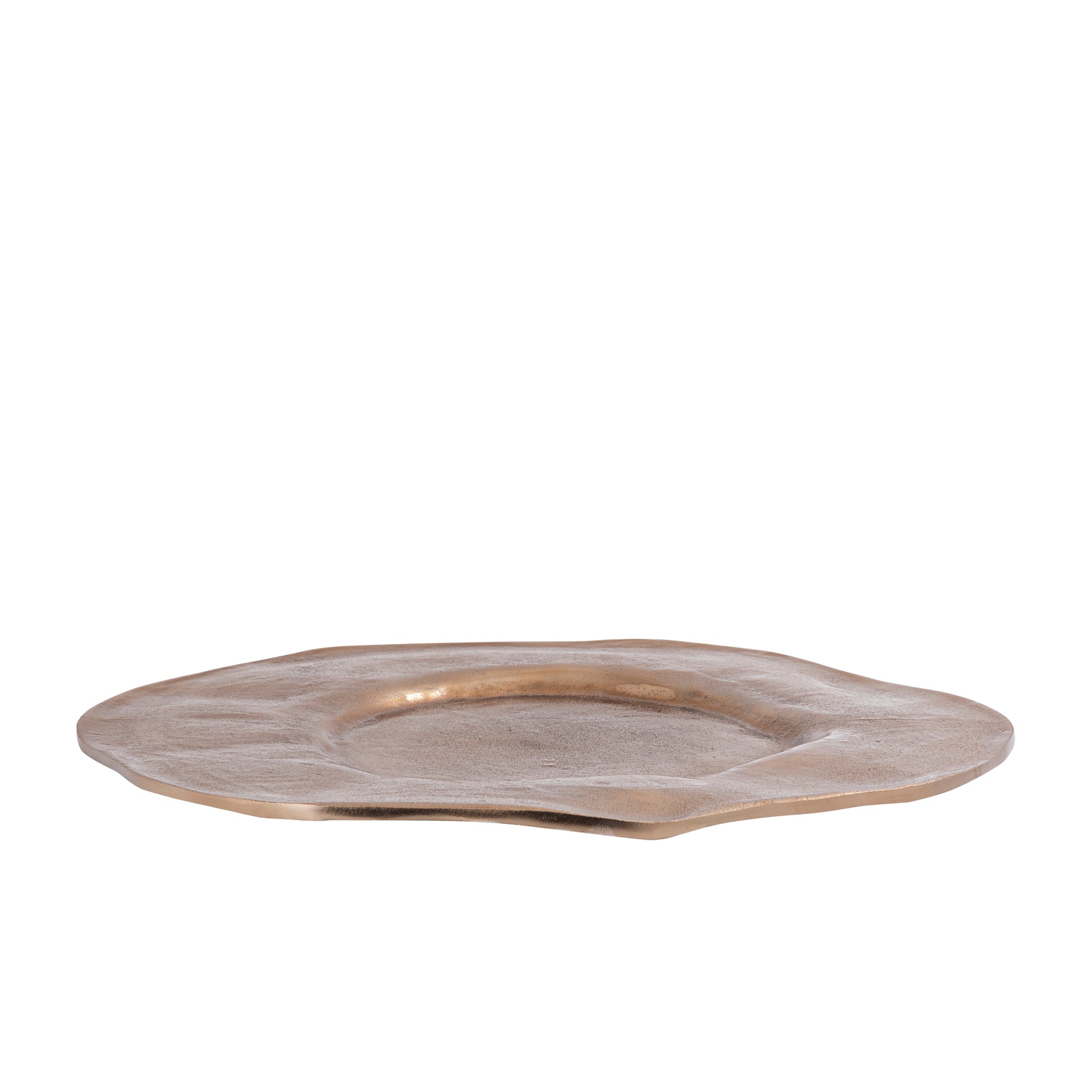Linke BrownGold aluminum wavy organic plate L