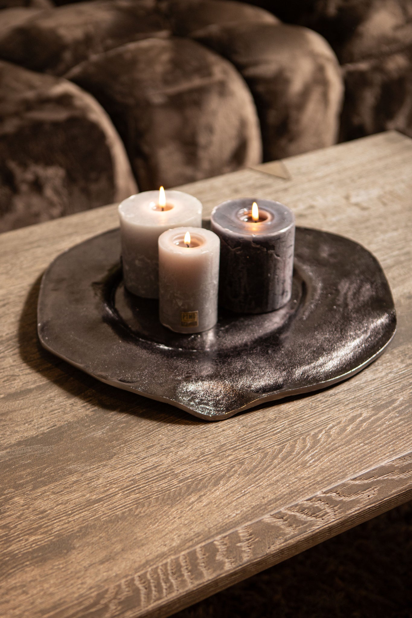 Linke GunMetal aluminum wavy organic plate S