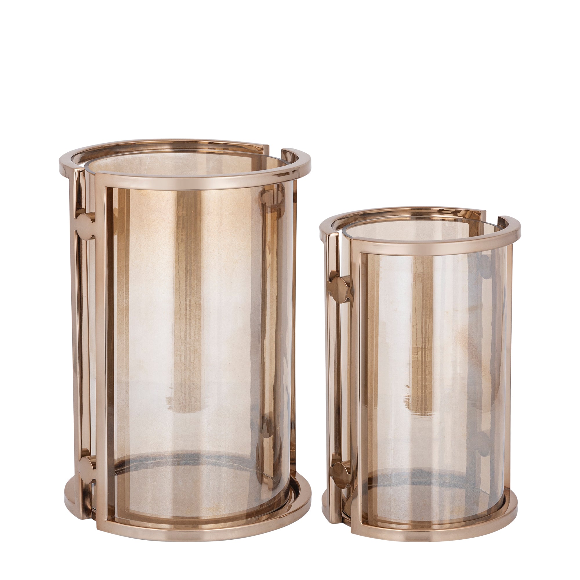 Jarie Bougeoirs en verre — Browngold Stainless Frame Stormlight - Marron