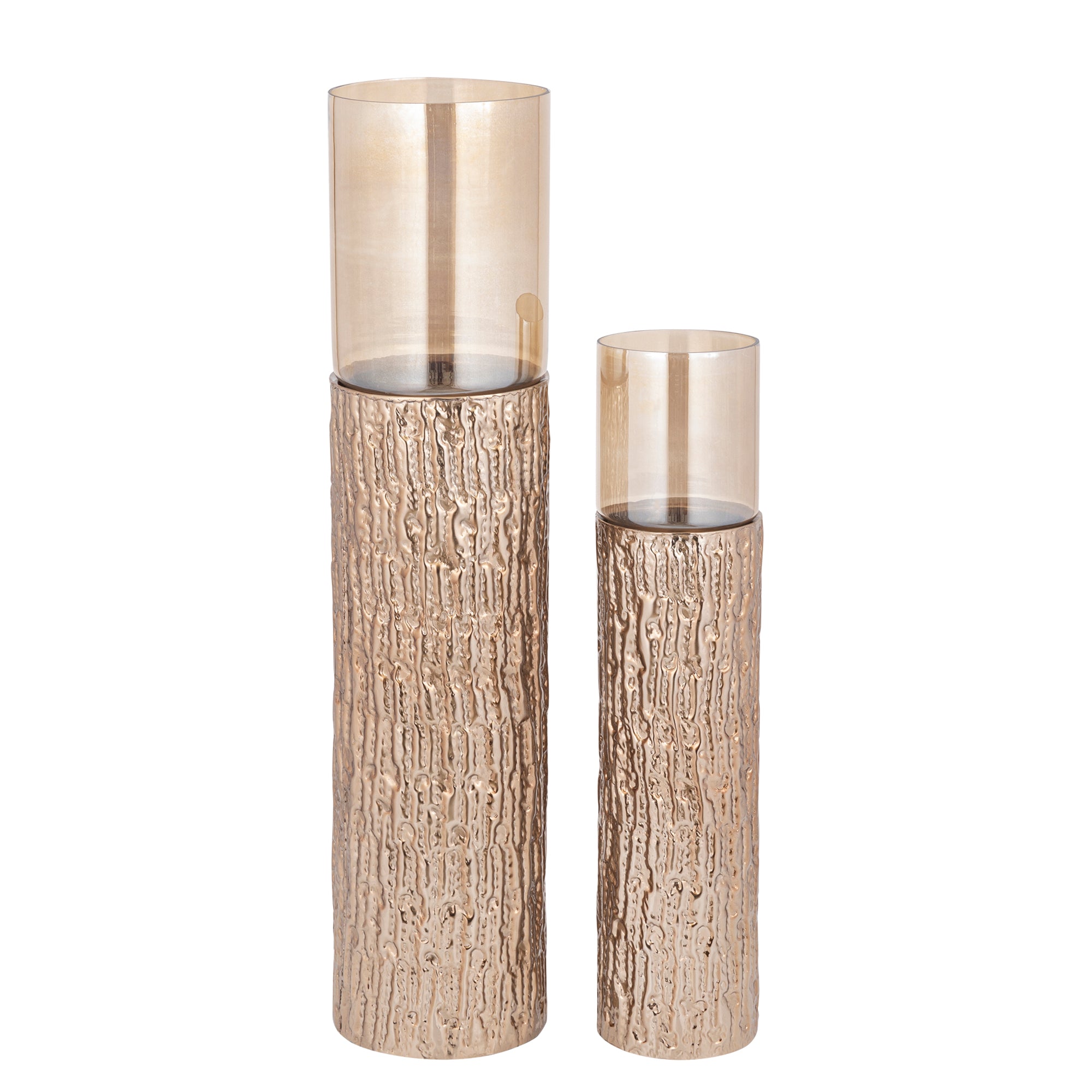 Rezy Bougeoirs en verre - Marron