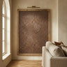 Elasah Brown wooden rect wall panel swirl pattern