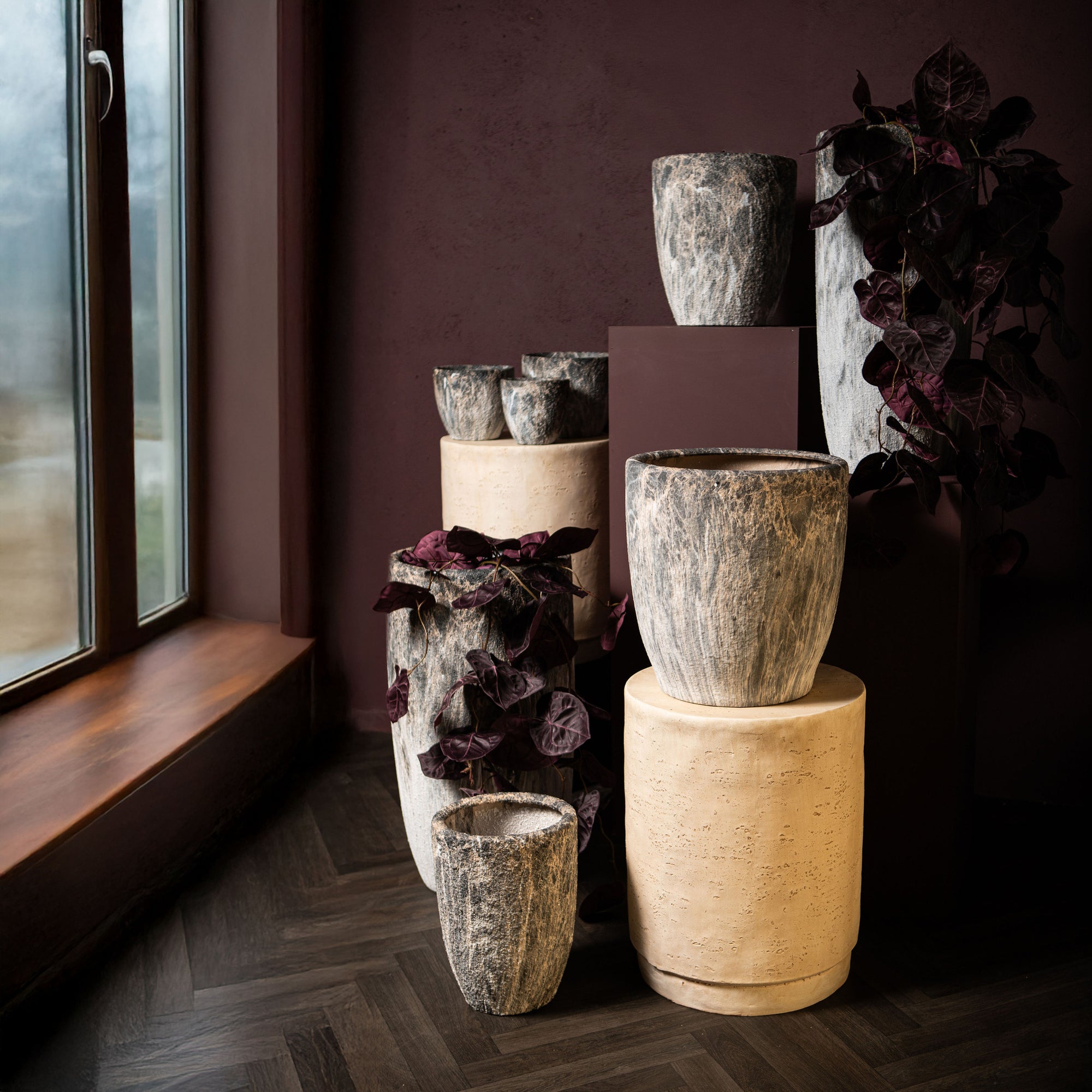 Miah Pot en céramique - Gris