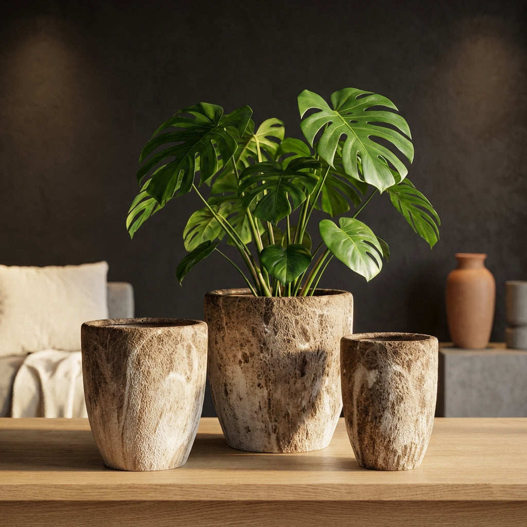 Miah Pot en céramique - Marron