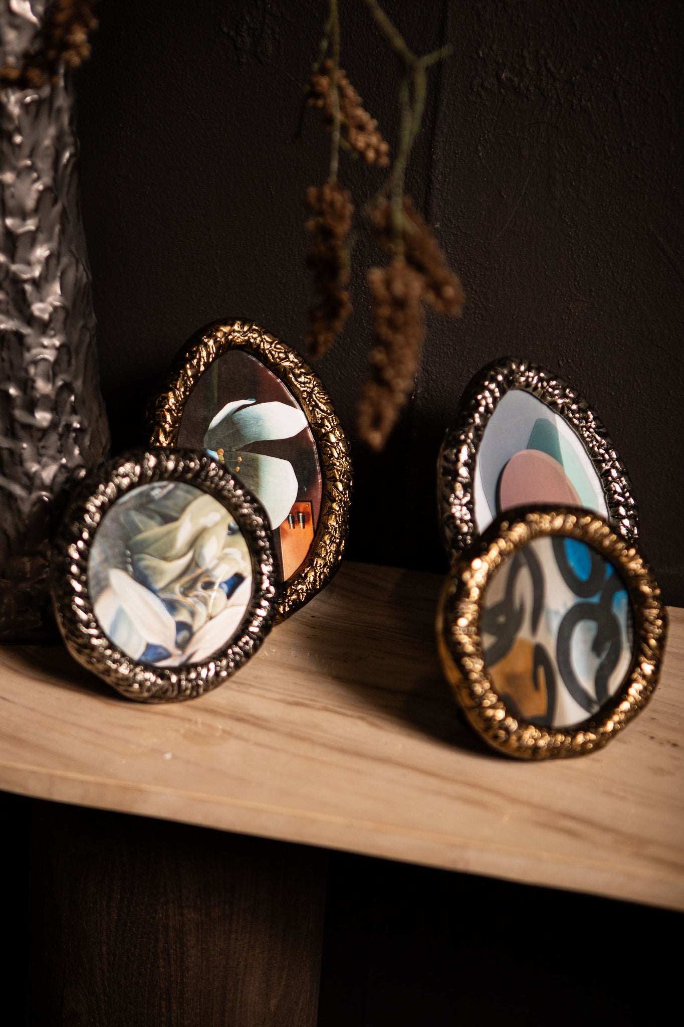 Paislie Brass casted alu photoframe oval