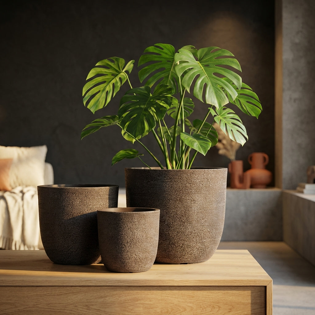 Delsey Pot en ciment - Marron
