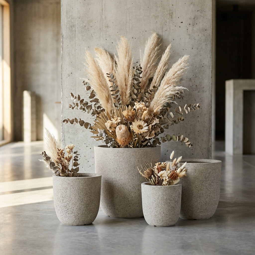 Delsey Pot en ciment - Beige