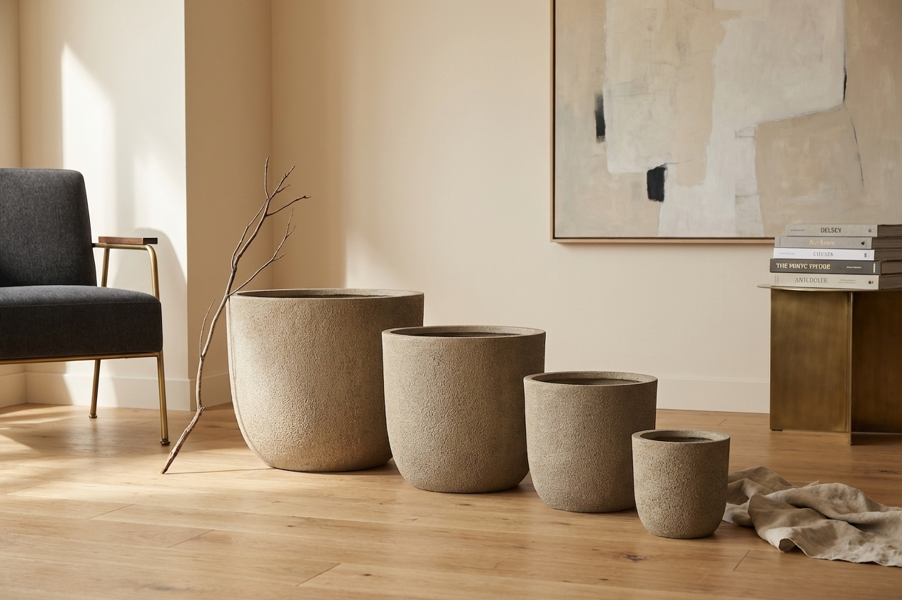 Pot Delsey — Ciment — Set ambiance