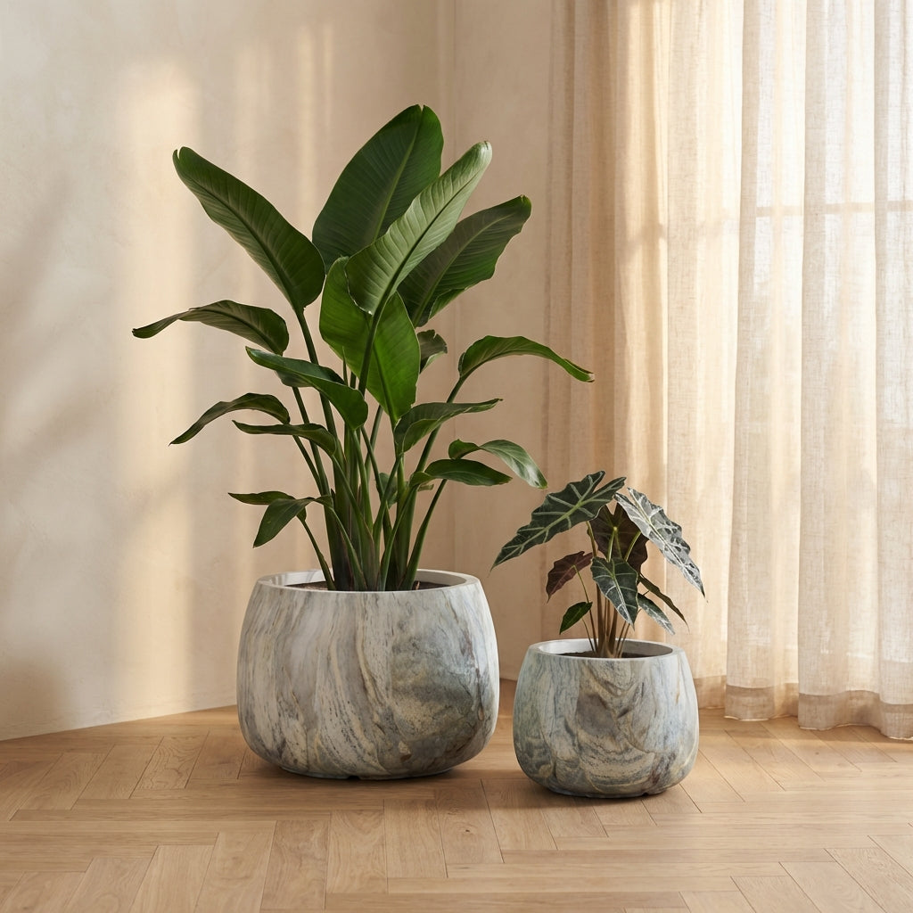 Amilee Pot en ciment - Bleu