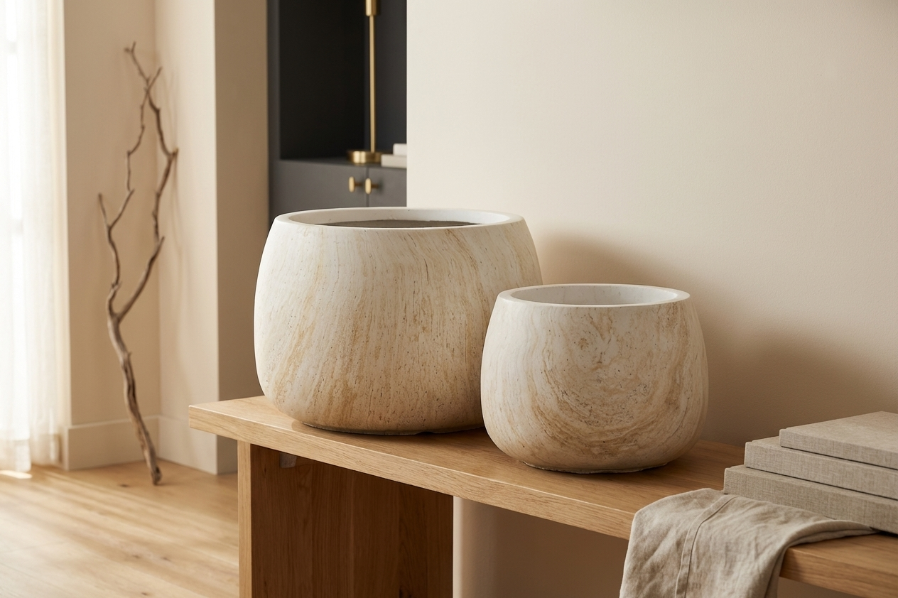 Pot Amilee — Ciment — Set ambiance