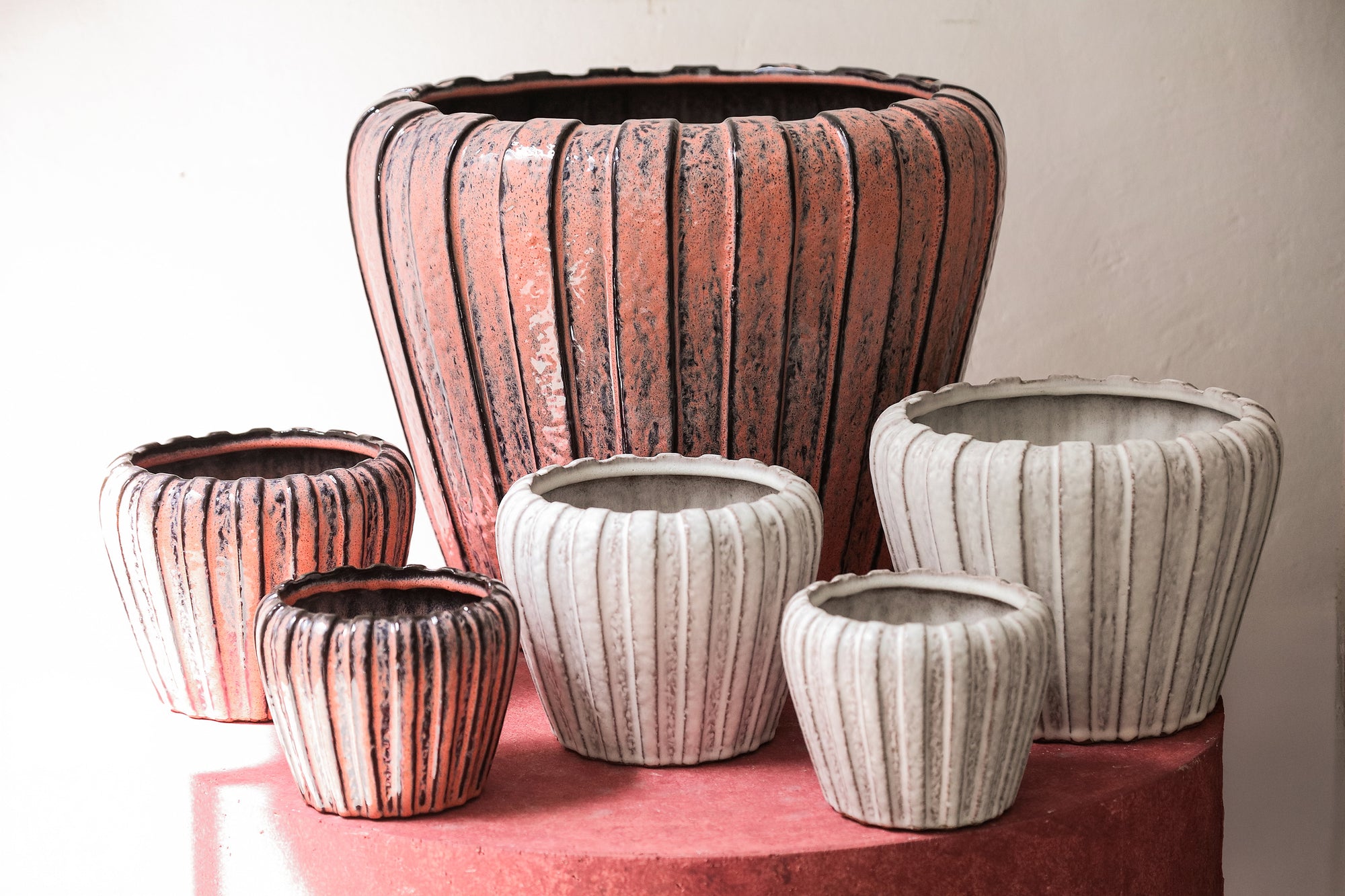 Mirei Pot en céramique - Pink, White