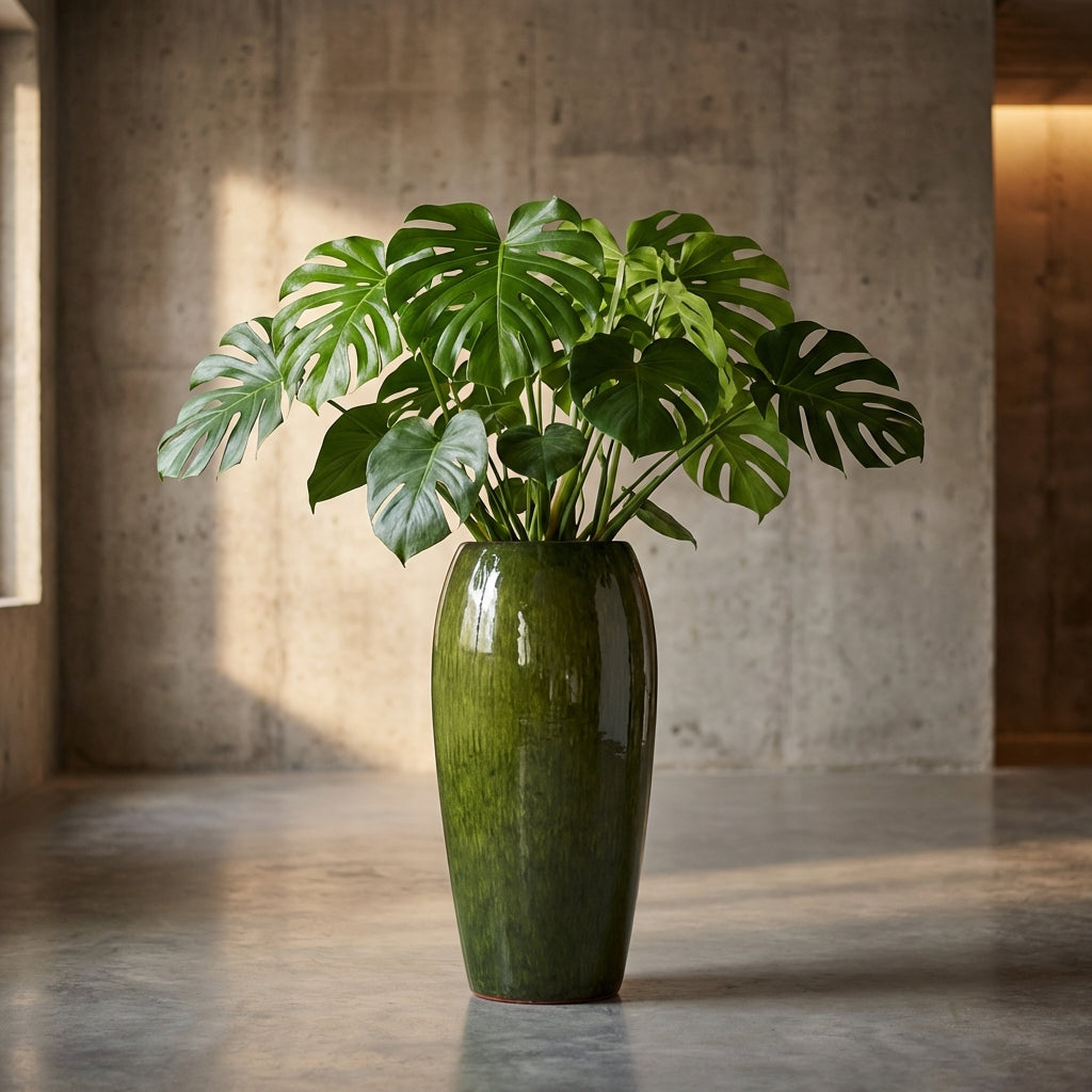 Tamica Pot en céramique - Vert foncé