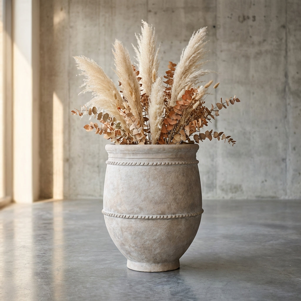 Melecia Pot en ciment - L (80x80x100 cm)