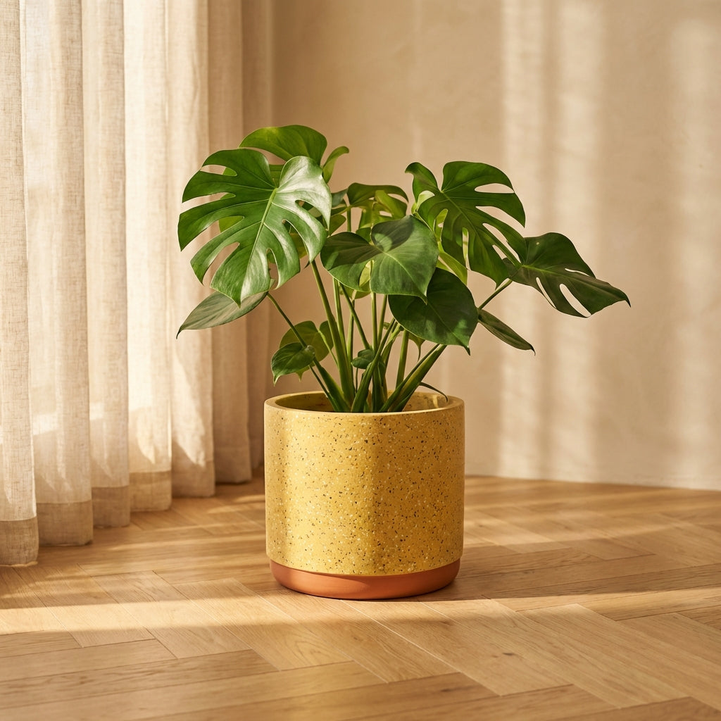 Asten Pot en ciment - Jaune