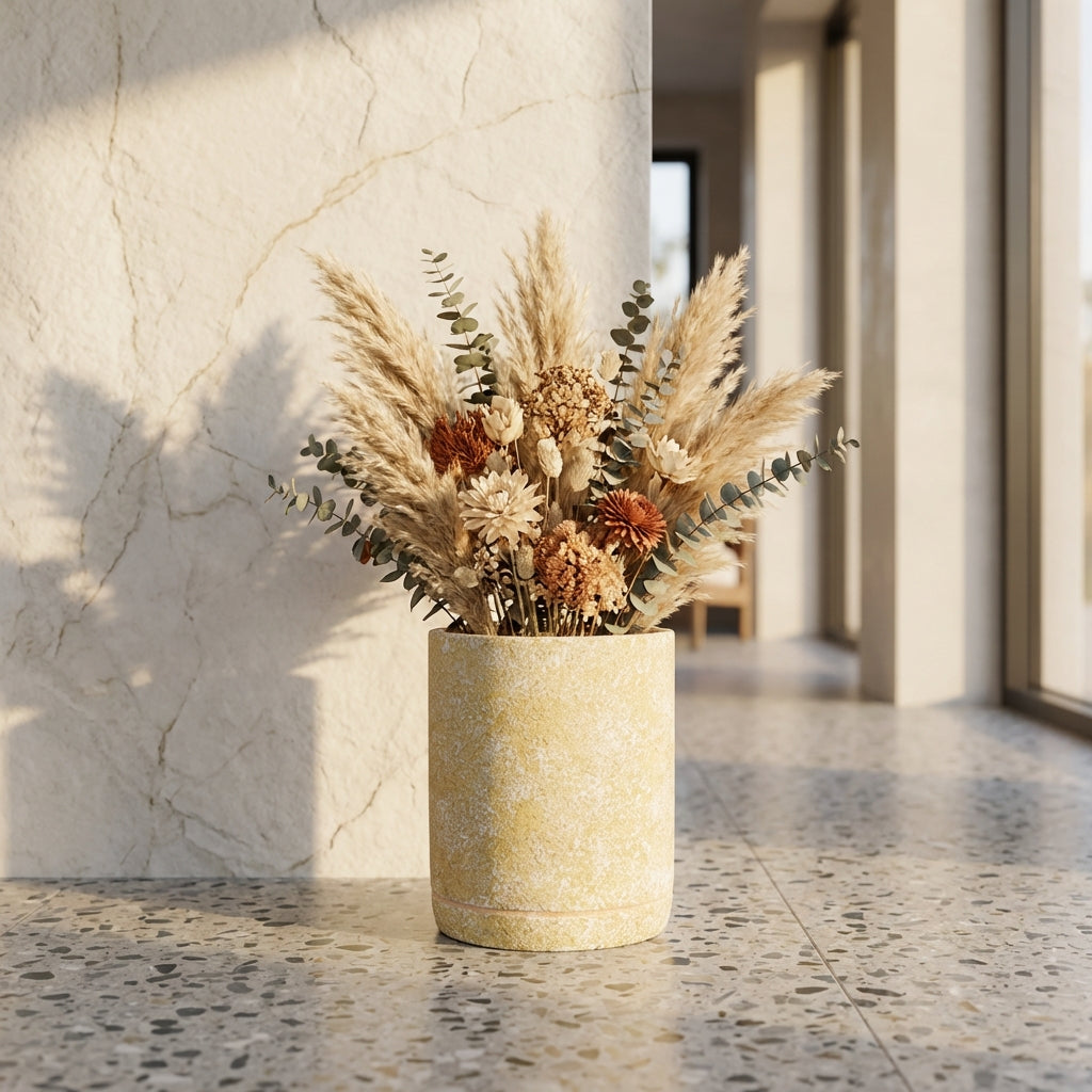 Asten Pot en ciment - Jaune