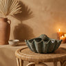 Jalyza Teal shell shaped cement statue B