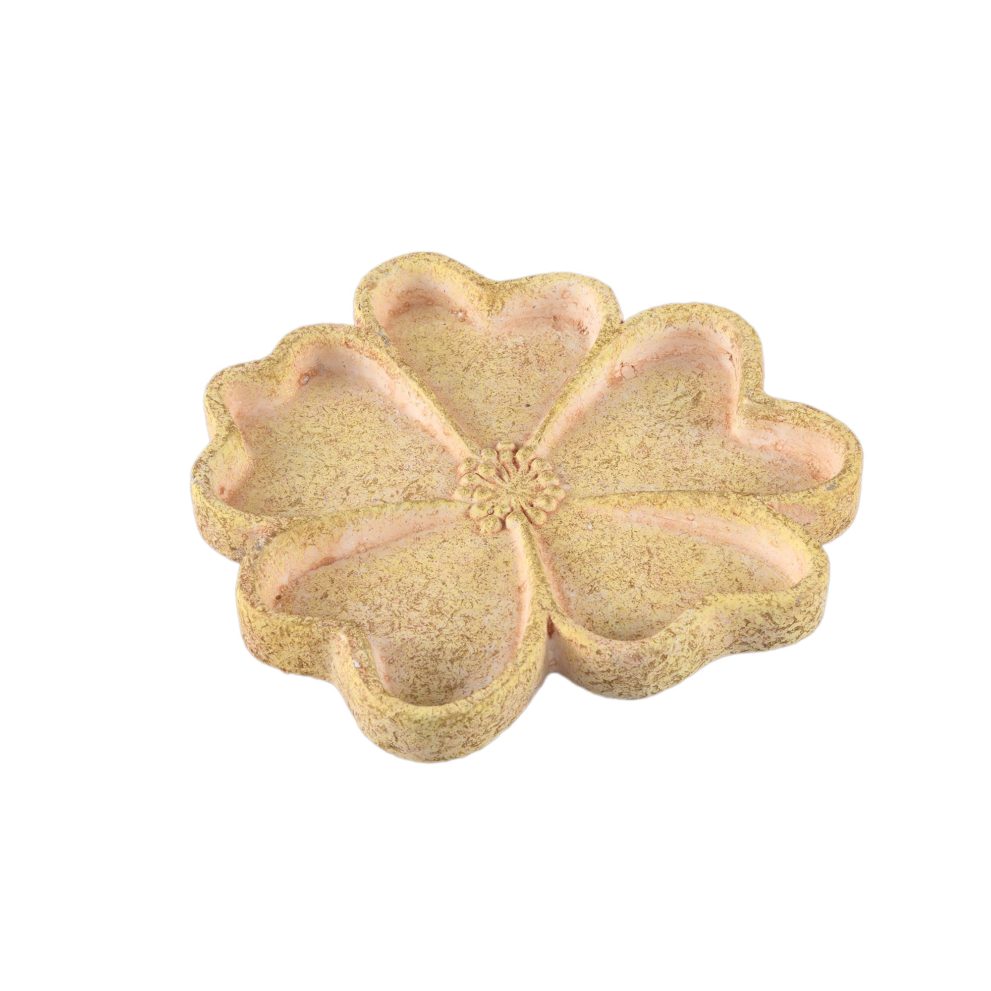 Alyzza Yellow flower cement plate/ wall deco