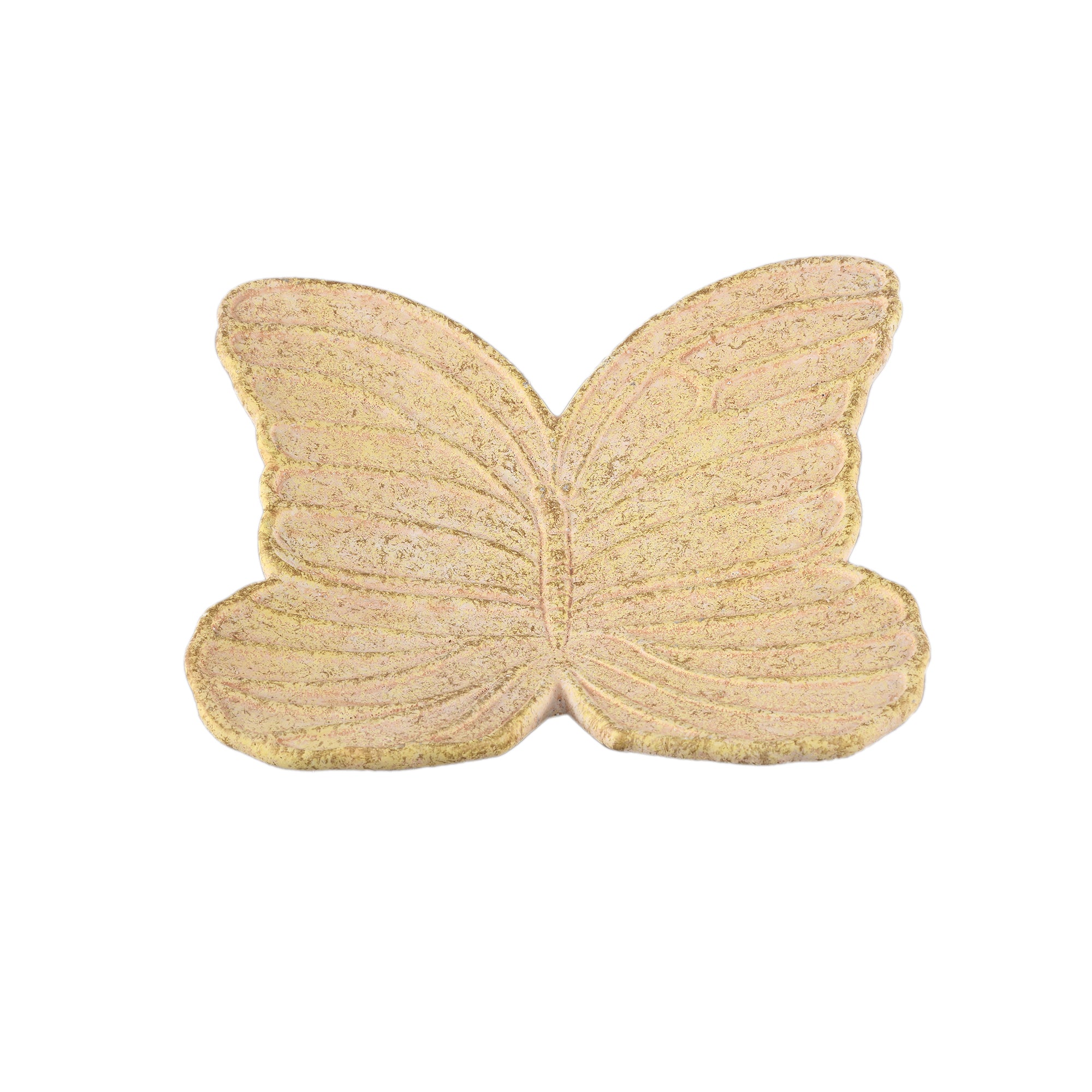Alyzza Yellow butterfly cement plate/ wall deco