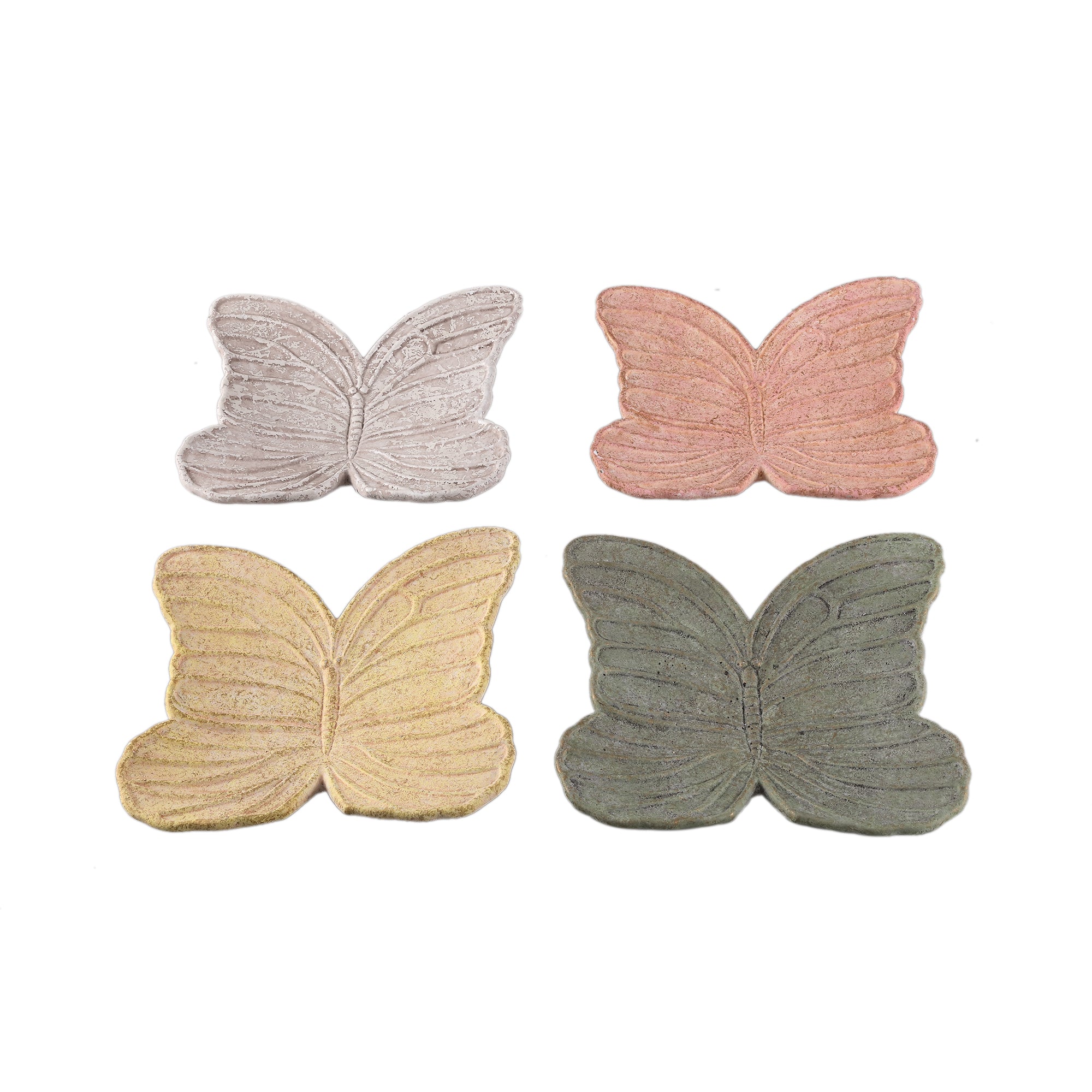 Alyzza Pink butterfly cement plate/ wall deco