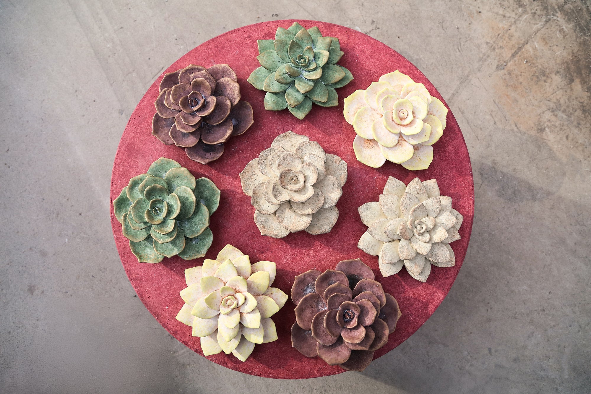 Deverly Yellow flower cement ornament B