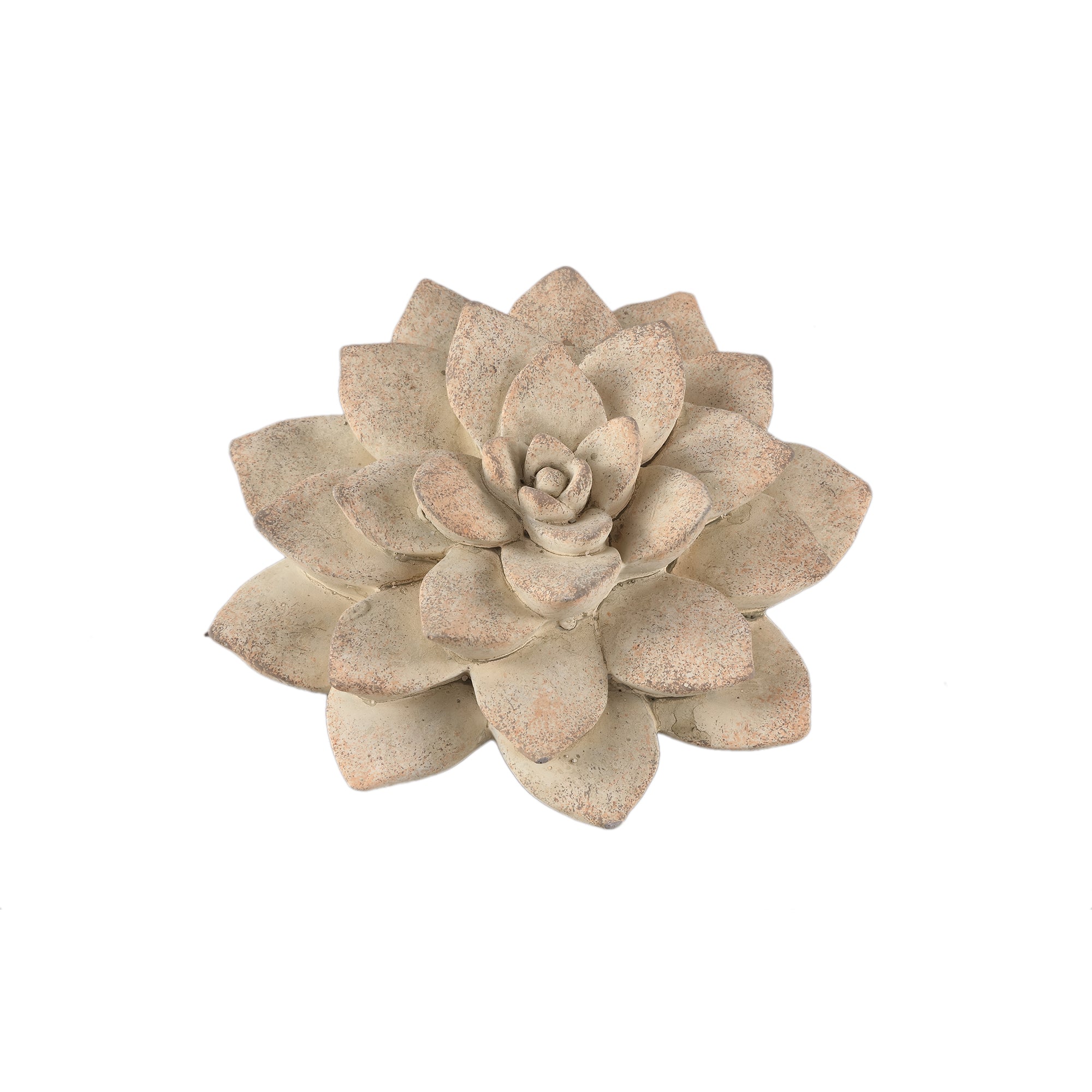 Deverly Cream flower cement ornament A