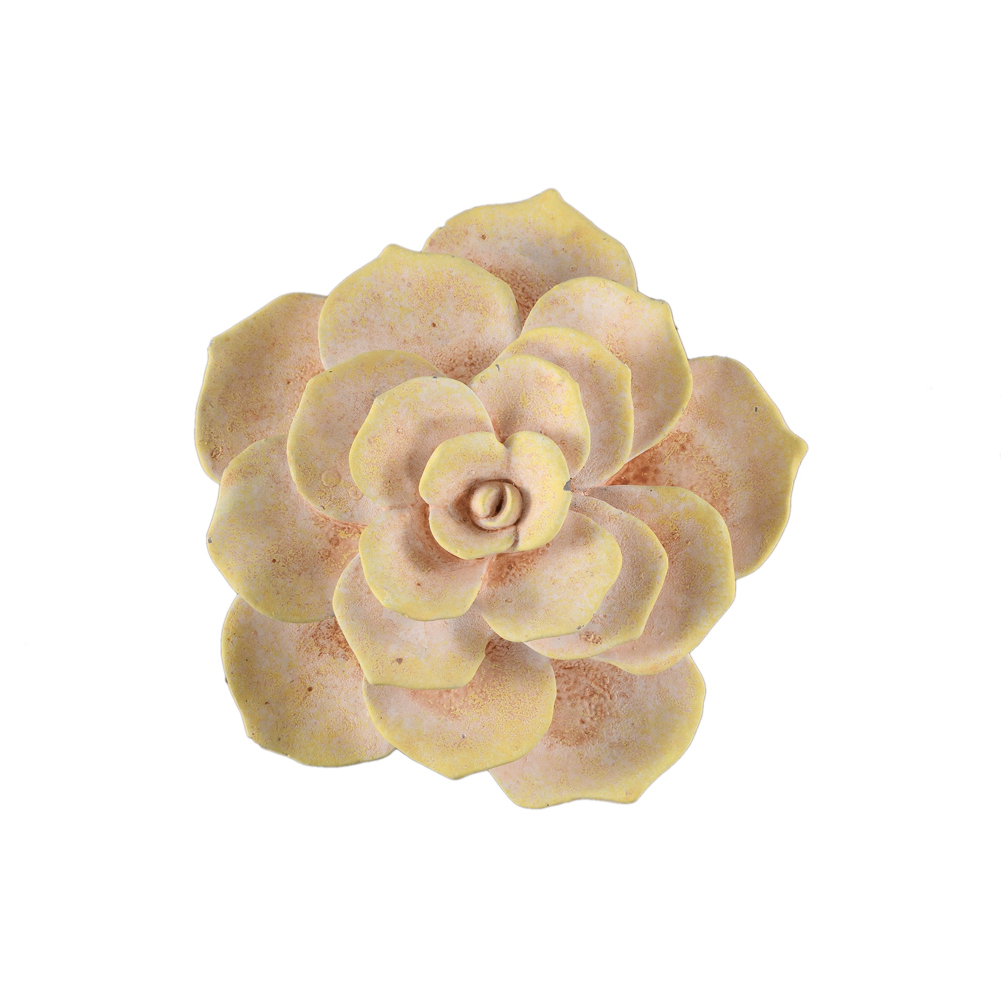 Deverly Yellow flower cement ornament B