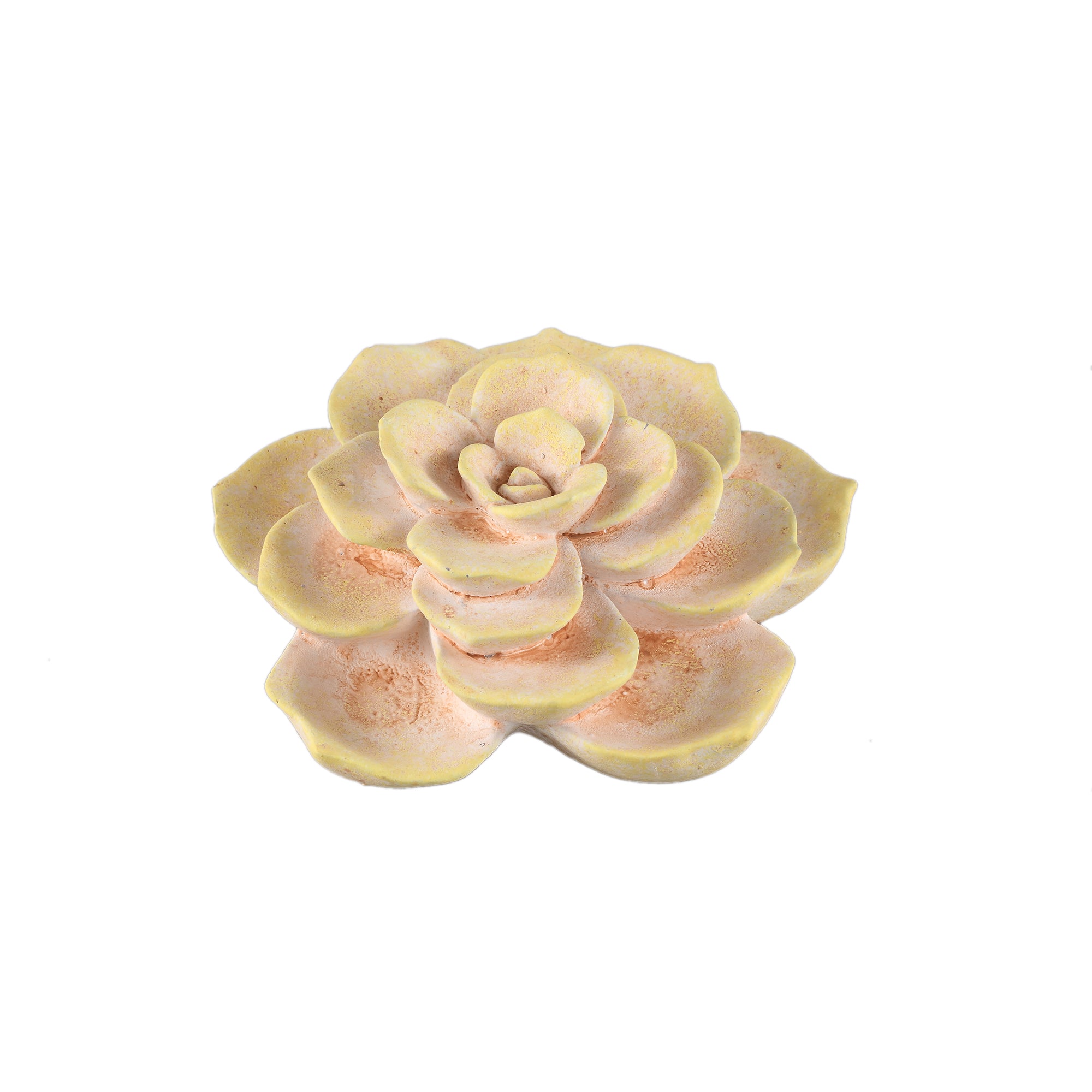 Deverly Yellow flower cement ornament B